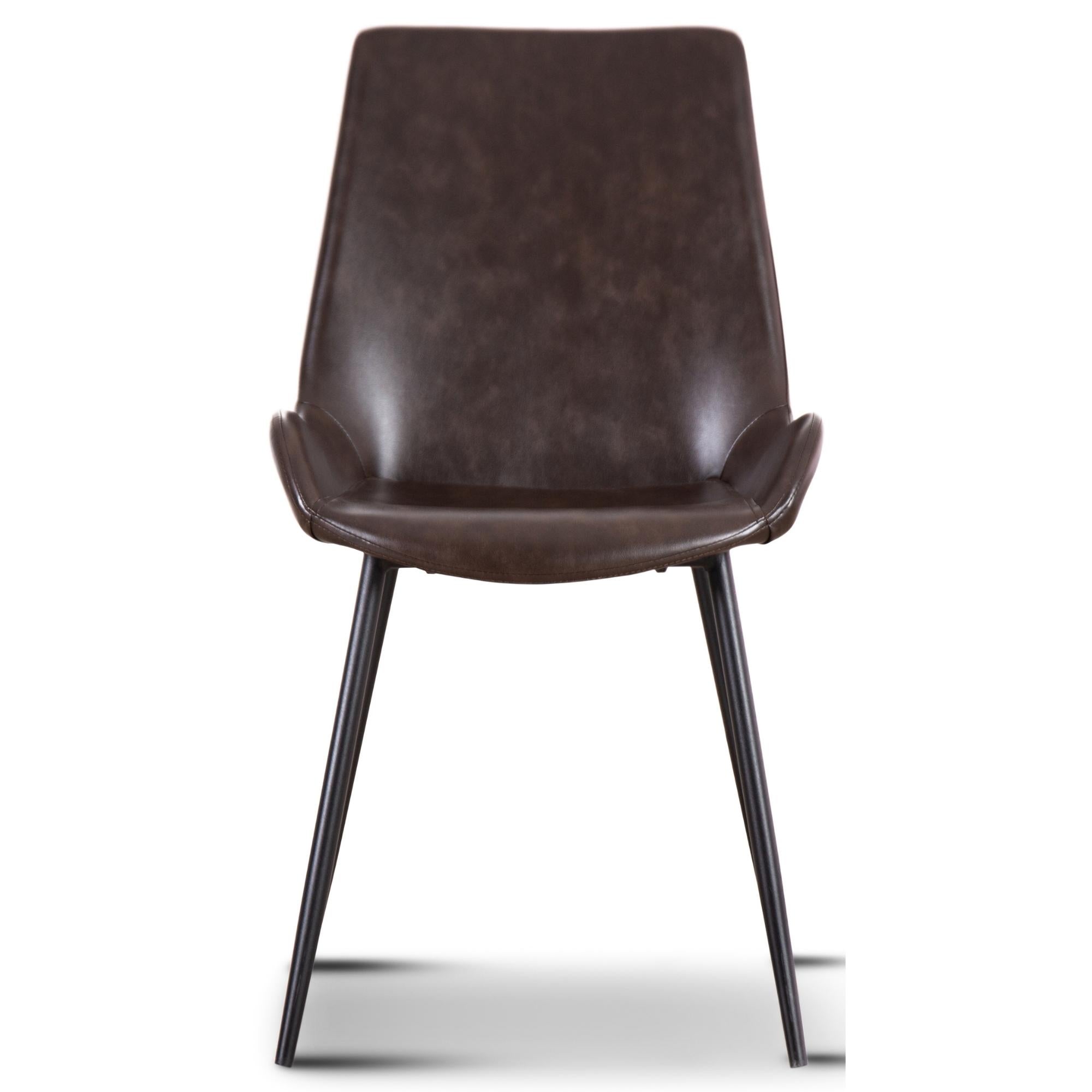 Brando Set of 8 PU Leather Upholstered Dining Chair Metal Leg - Brown