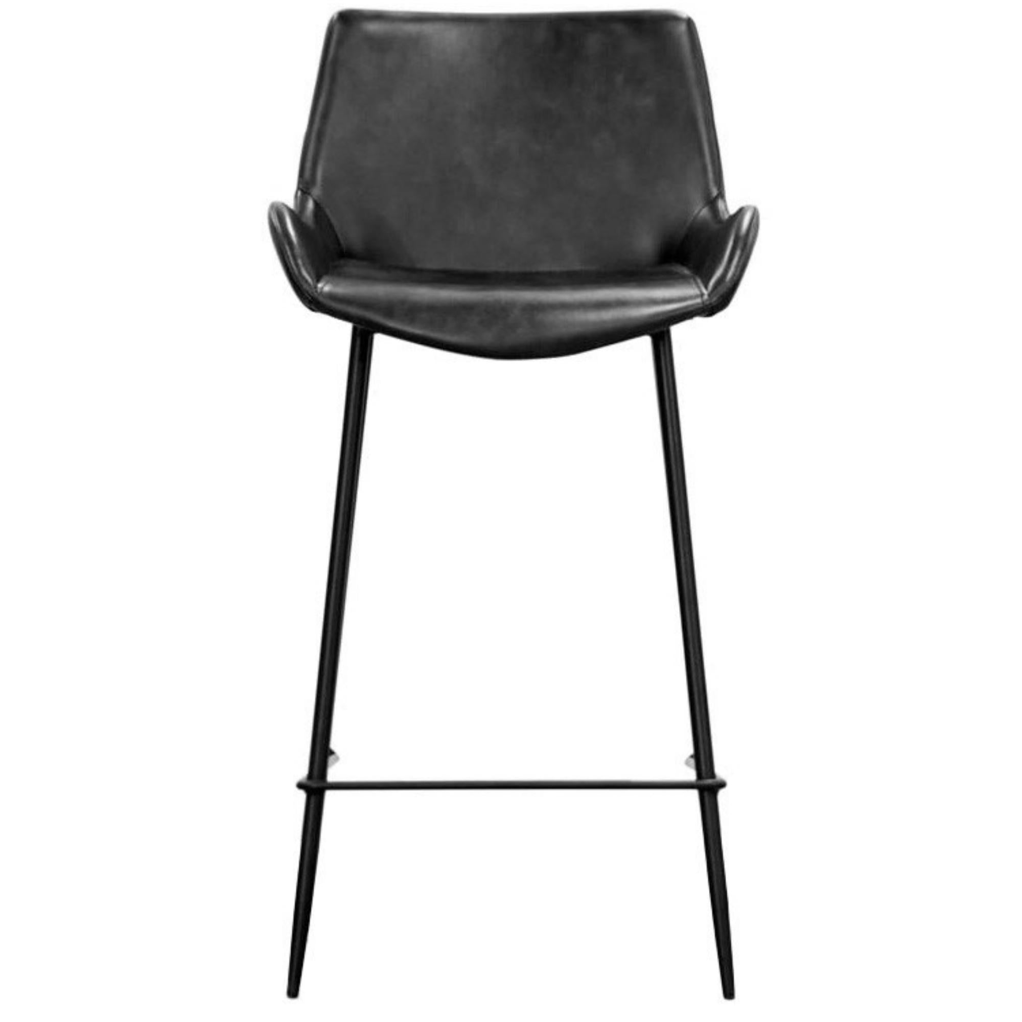 Brando Set of 6 PU Leather Upholstered Bar Chair Metal Leg Stool Vintage Grey