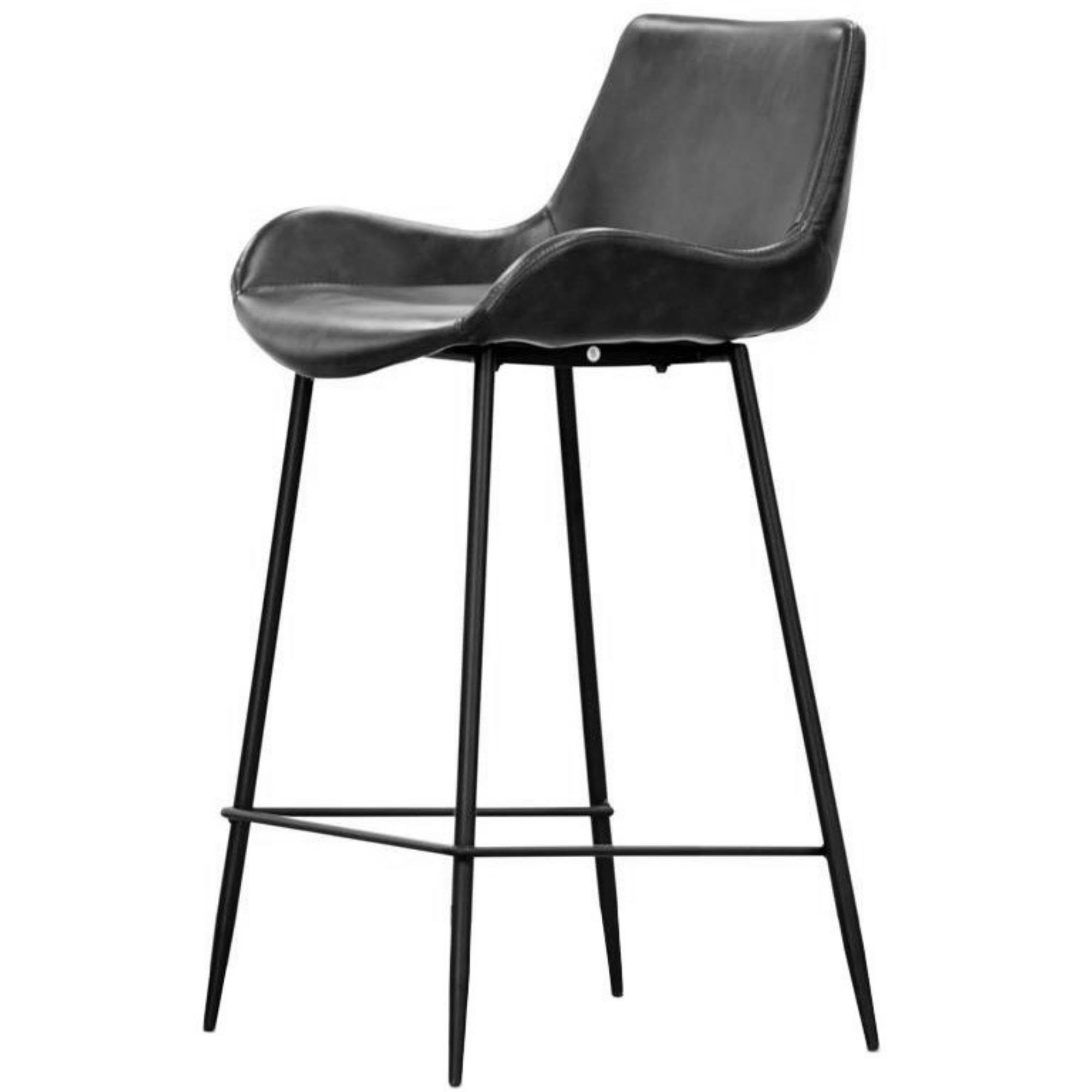 Brando Set of 8 PU Leather Upholstered Bar Chair Metal Leg Stool Vintage Grey