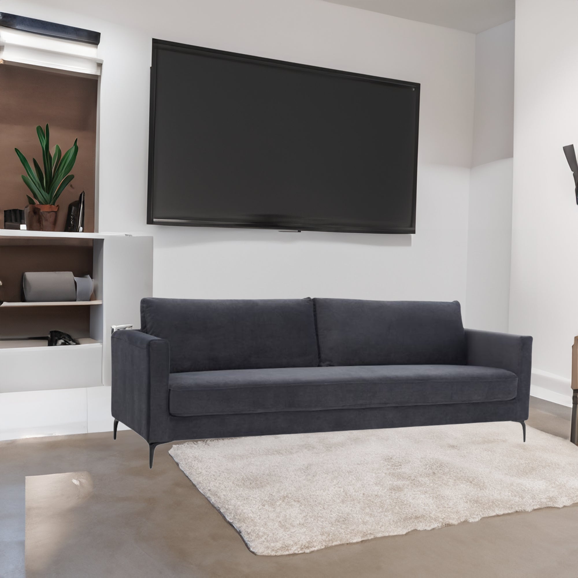 McKinley 3 + 4 Seater Sofa Set Fabric Uplholstered Lounge Couch Charcoal