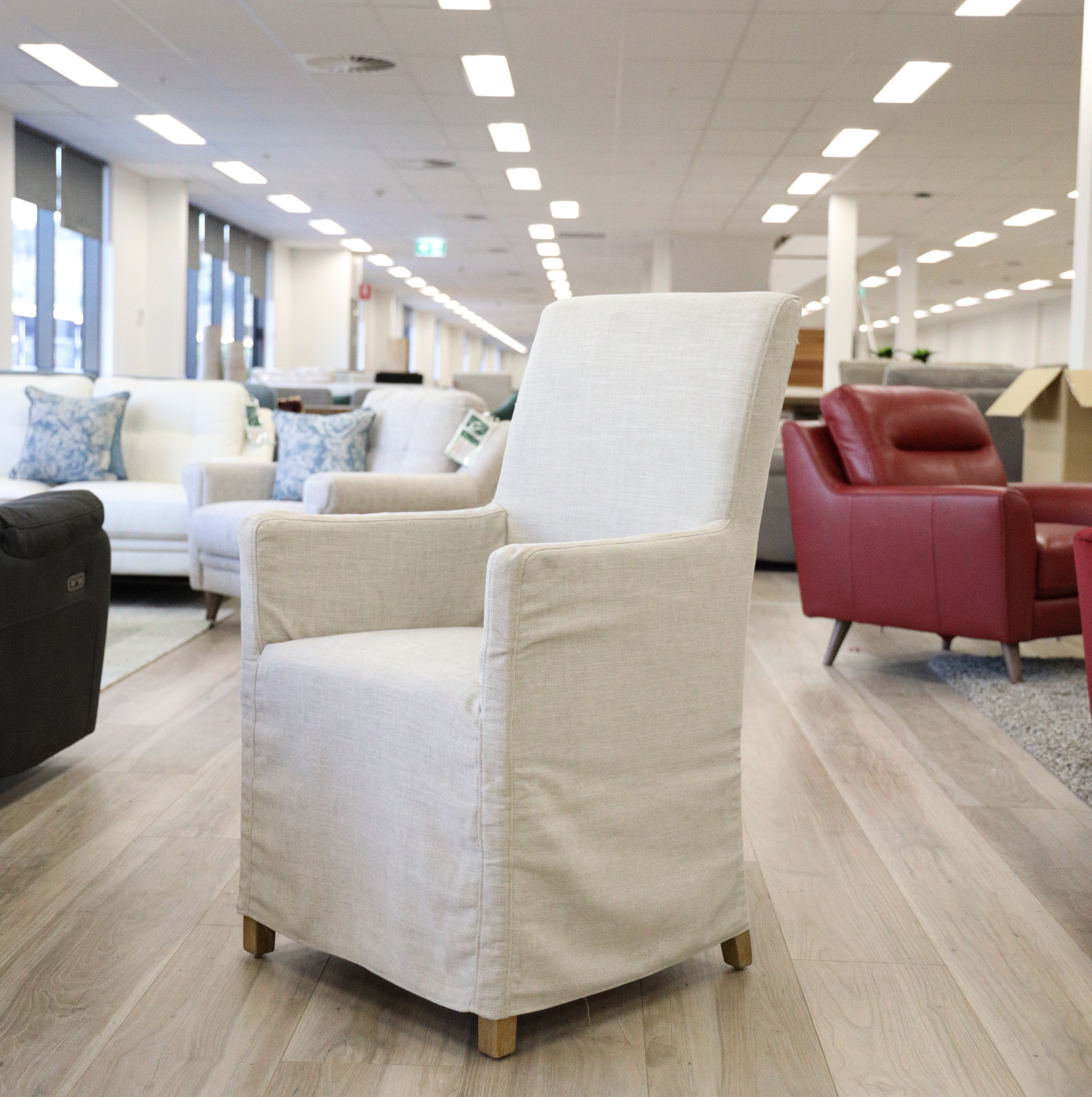 Ixora Dining Chair Set of 10 Fabric Slipcover French Provincial Carver Timber