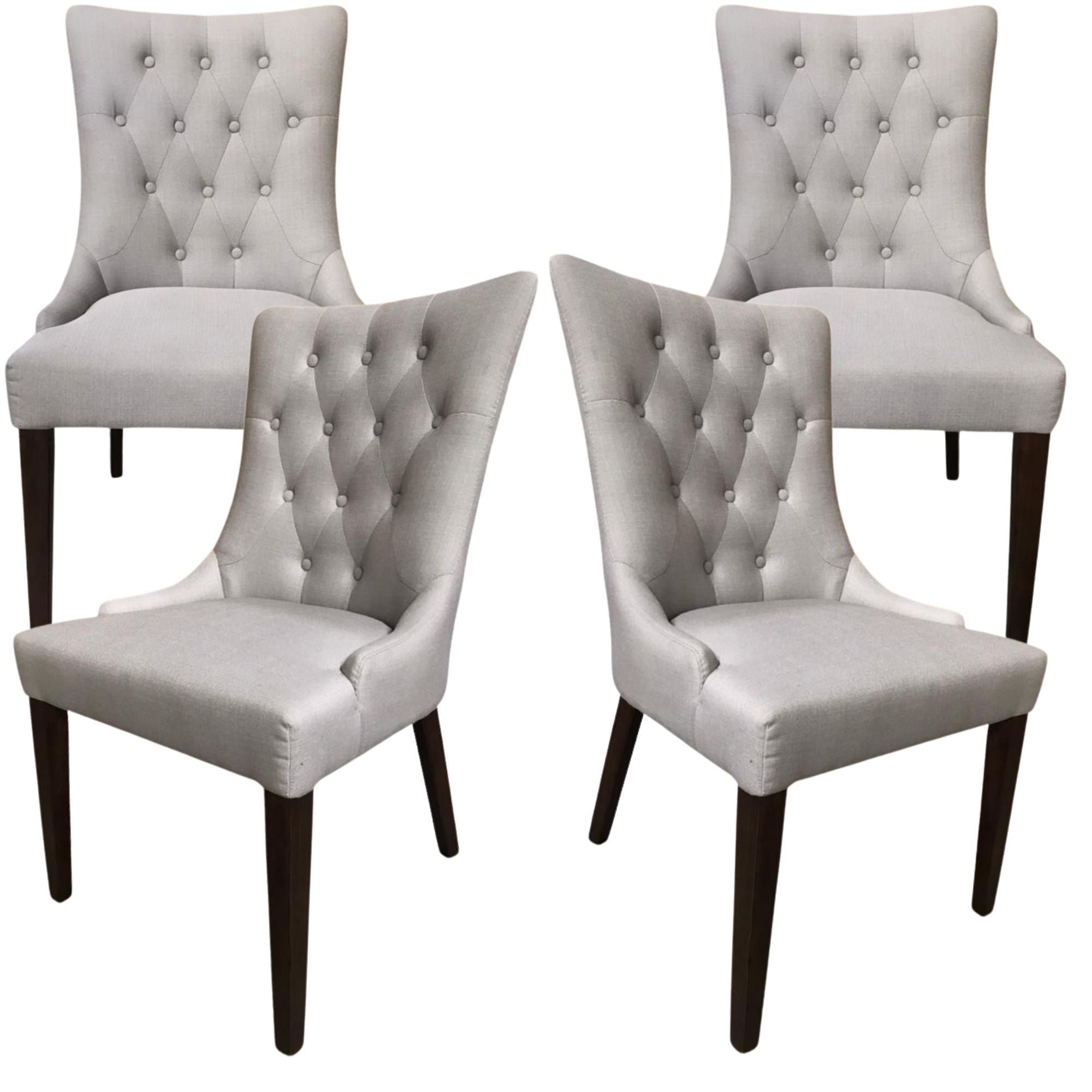 Florence Set of 4 Fabric Dining Chair French Provincial Solid Timber Wood