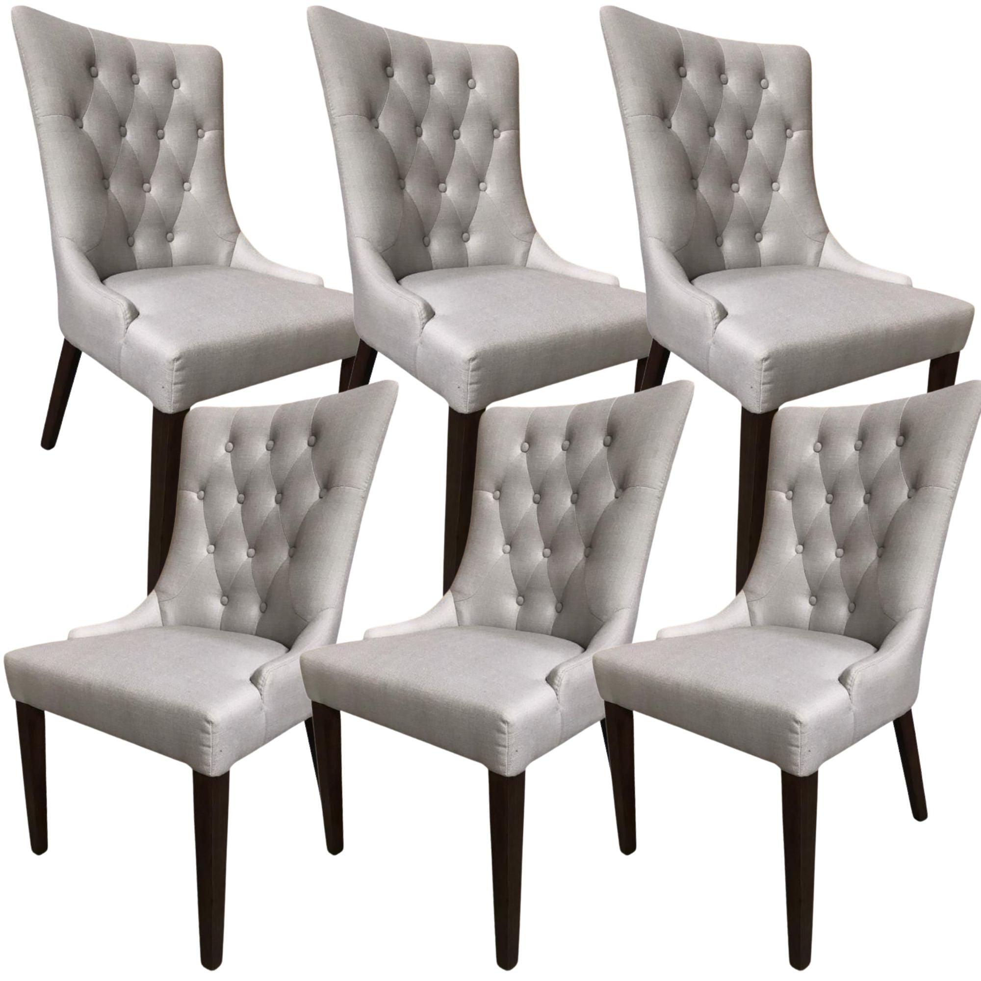 Florence Set of 6 Fabric Dining Chair French Provincial Solid Timber Wood