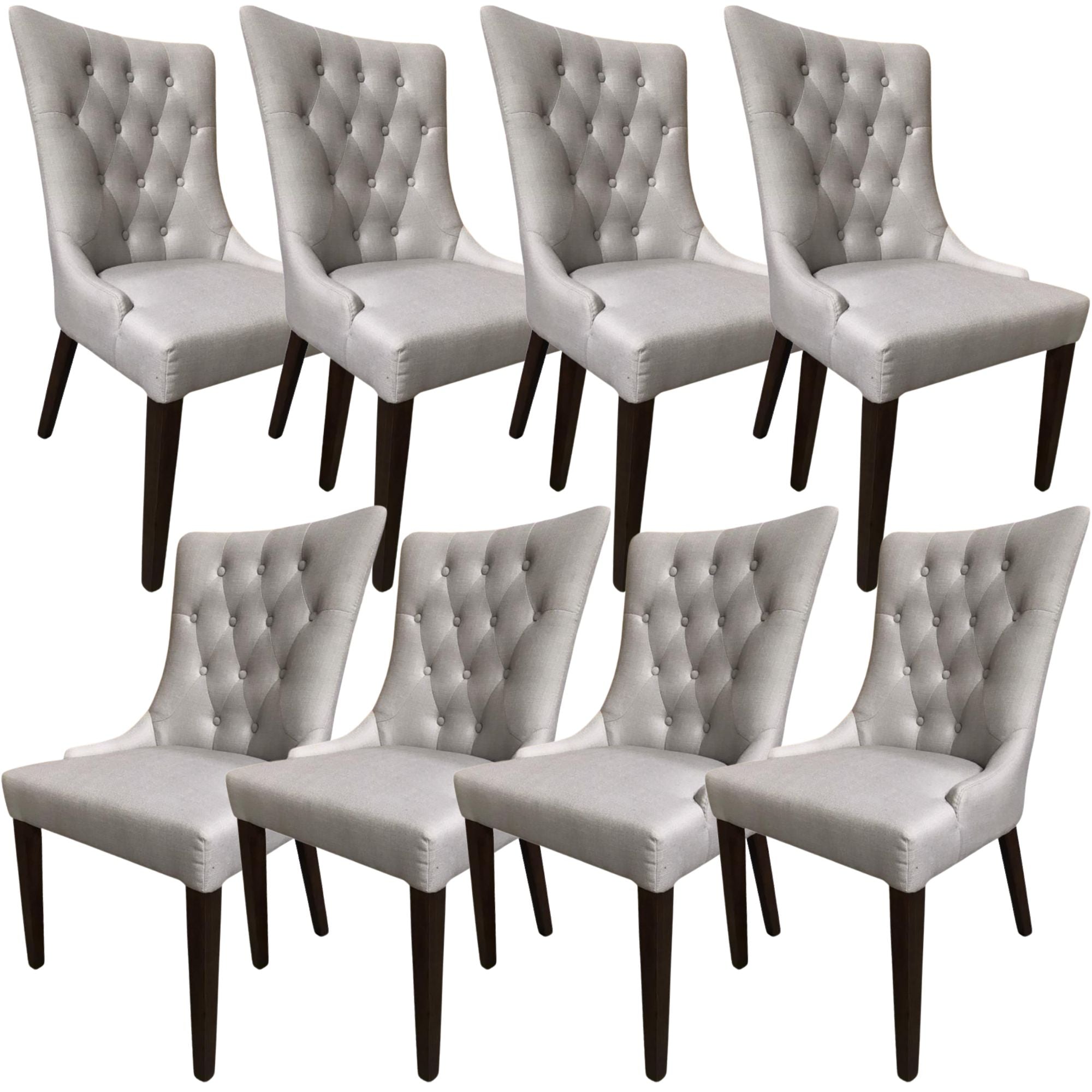 Florence Set of 8 Fabric Dining Chair French Provincial Solid Timber Wood