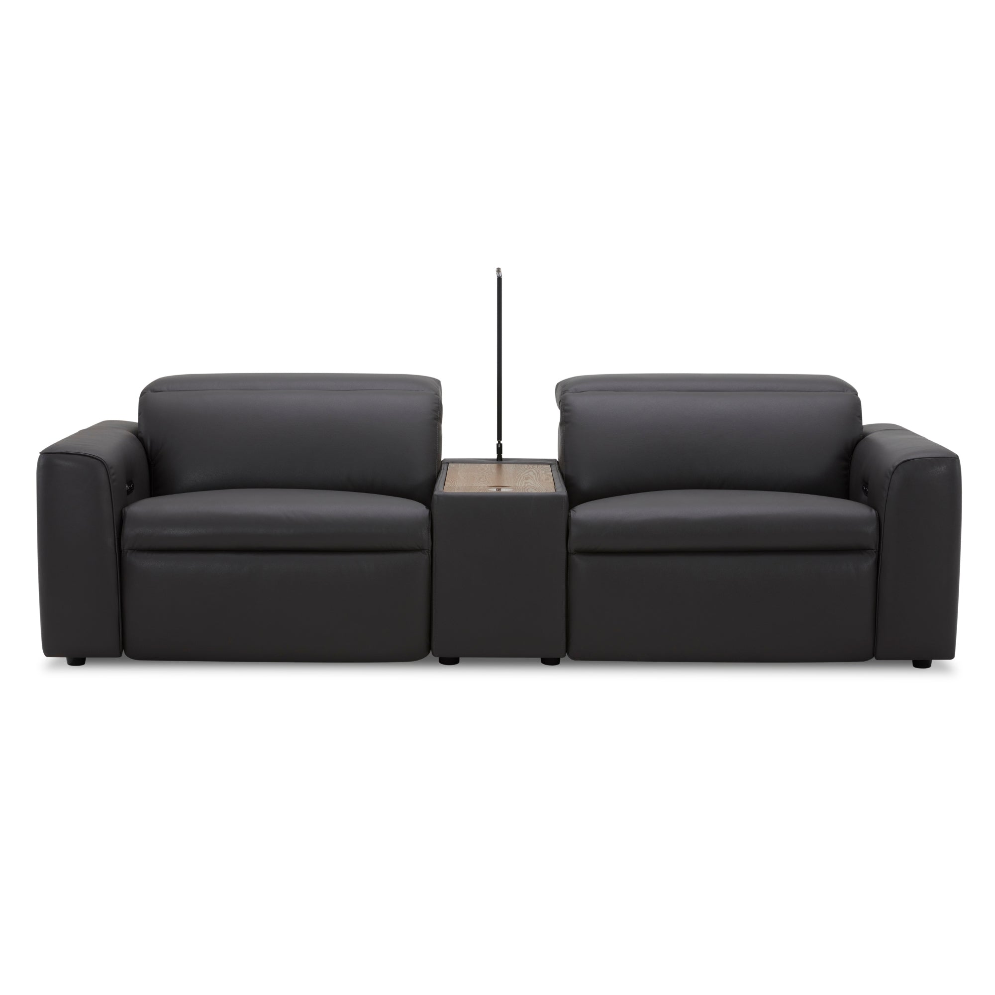 Hallie 2 Seater Genuine Leather Sofa Lounge Electric Powered Recliner Graphite