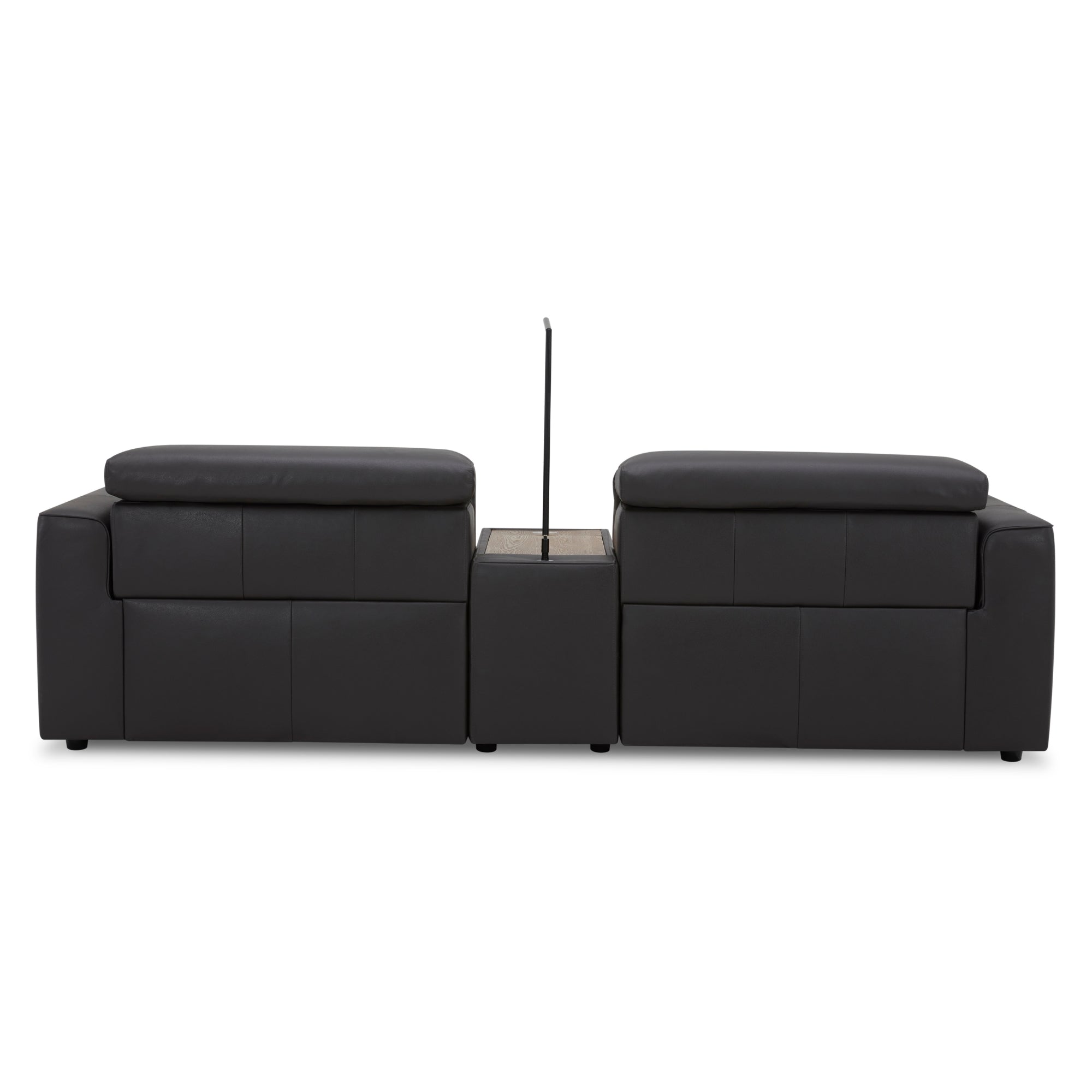 Hallie 2 Seater Genuine Leather Sofa Lounge Electric Powered Recliner Graphite