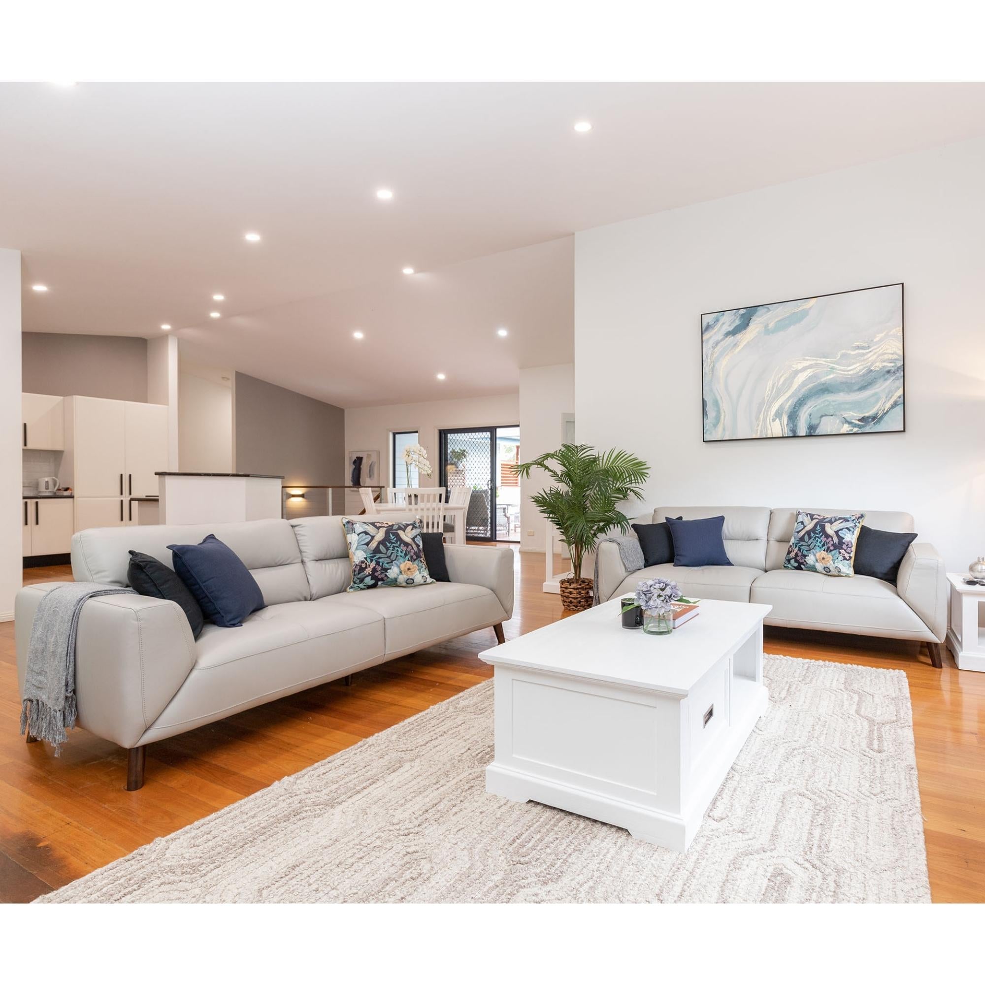 Downy Genuine Leather Sofa 2 Seater Upholstered Lounge Couch - Tangerine