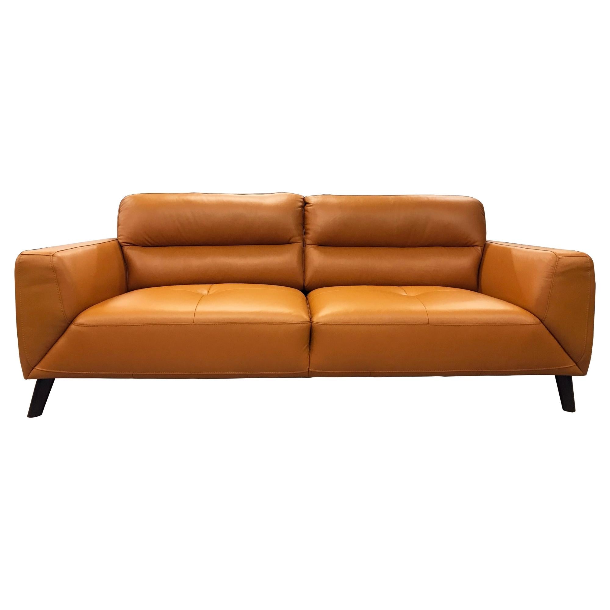 Downy Genuine Leather Sofa Set 3 + 2 Seater Upholstered Lounge Couch Tangerine