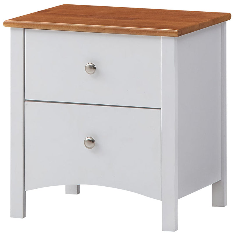 Lobelia Bedside 2pc Bedroom Set Drawers Nightstand Storage Cabinet - White