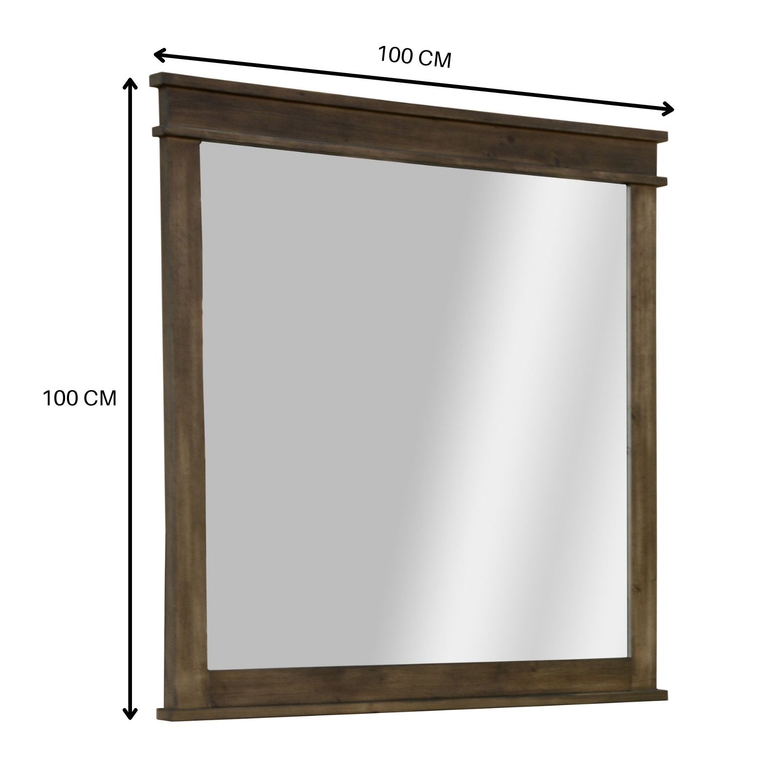 Lily Dresser Mirror Vanity Dressing Table Solid Pine Wood Frame - Rustic Grey