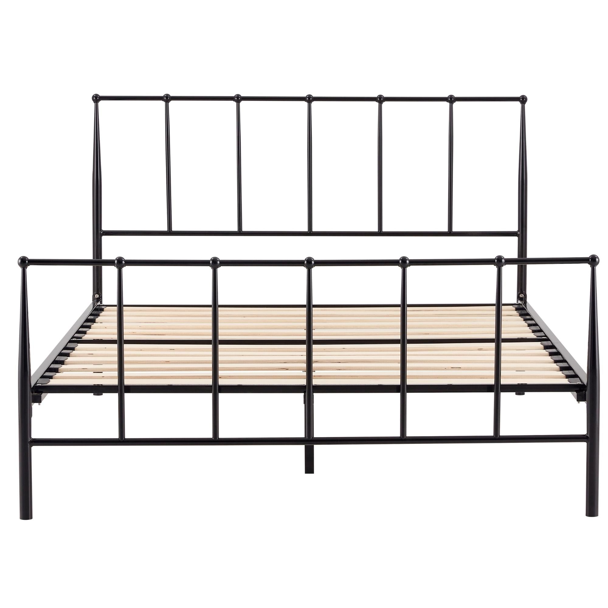 Hardy Double Bed Size Metal Frame Platform Mattress Base - Black