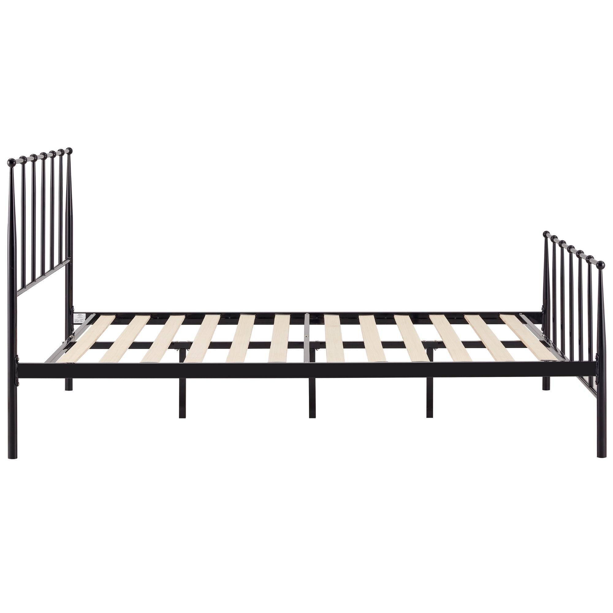 Hardy Double Bed Size Metal Frame Platform Mattress Base - Black