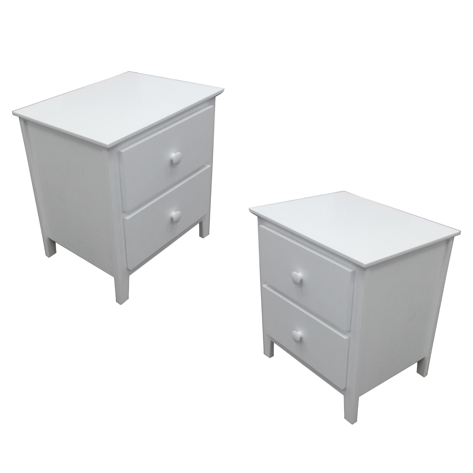 Wisteria Bedside 2pc Bedroom Set Drawers Nightstand Storage Cabinet - White