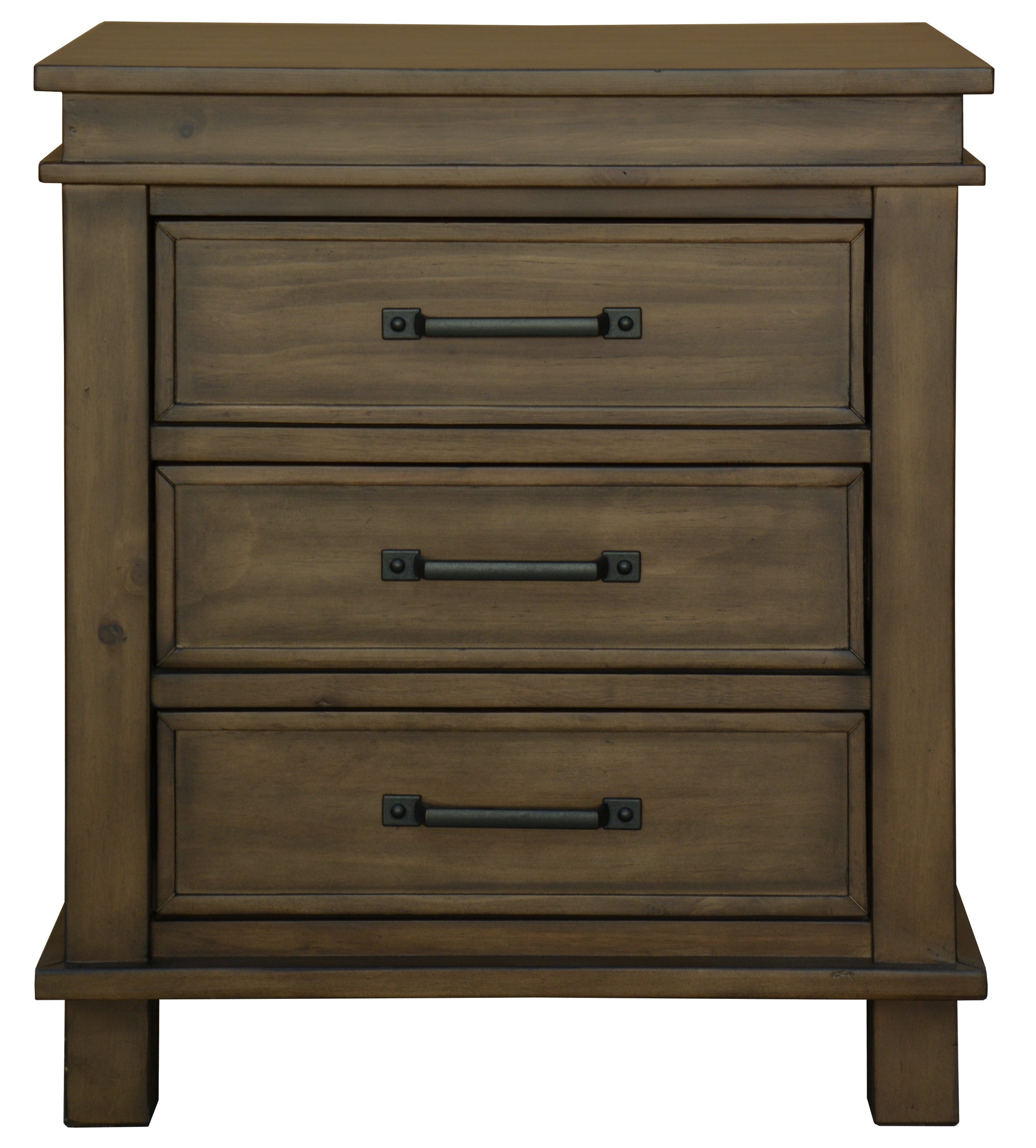 Lily 4pc King Bed Suite Bedside Tallboy Bedroom Furniture Package - Rustic Grey