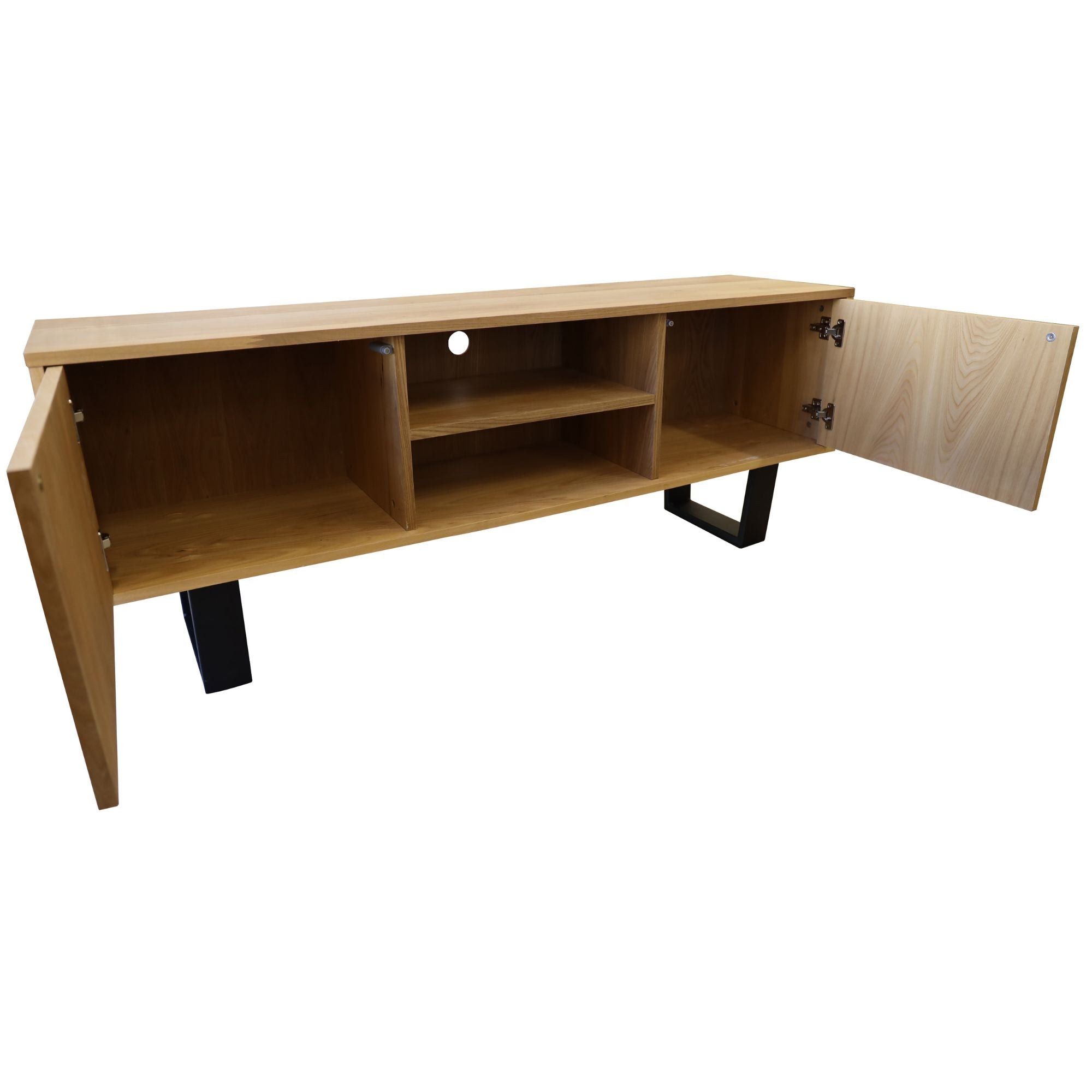 Petunia ETU Entertainment TV Unit 160cm Elm Timber Wood 2 Door - Natural