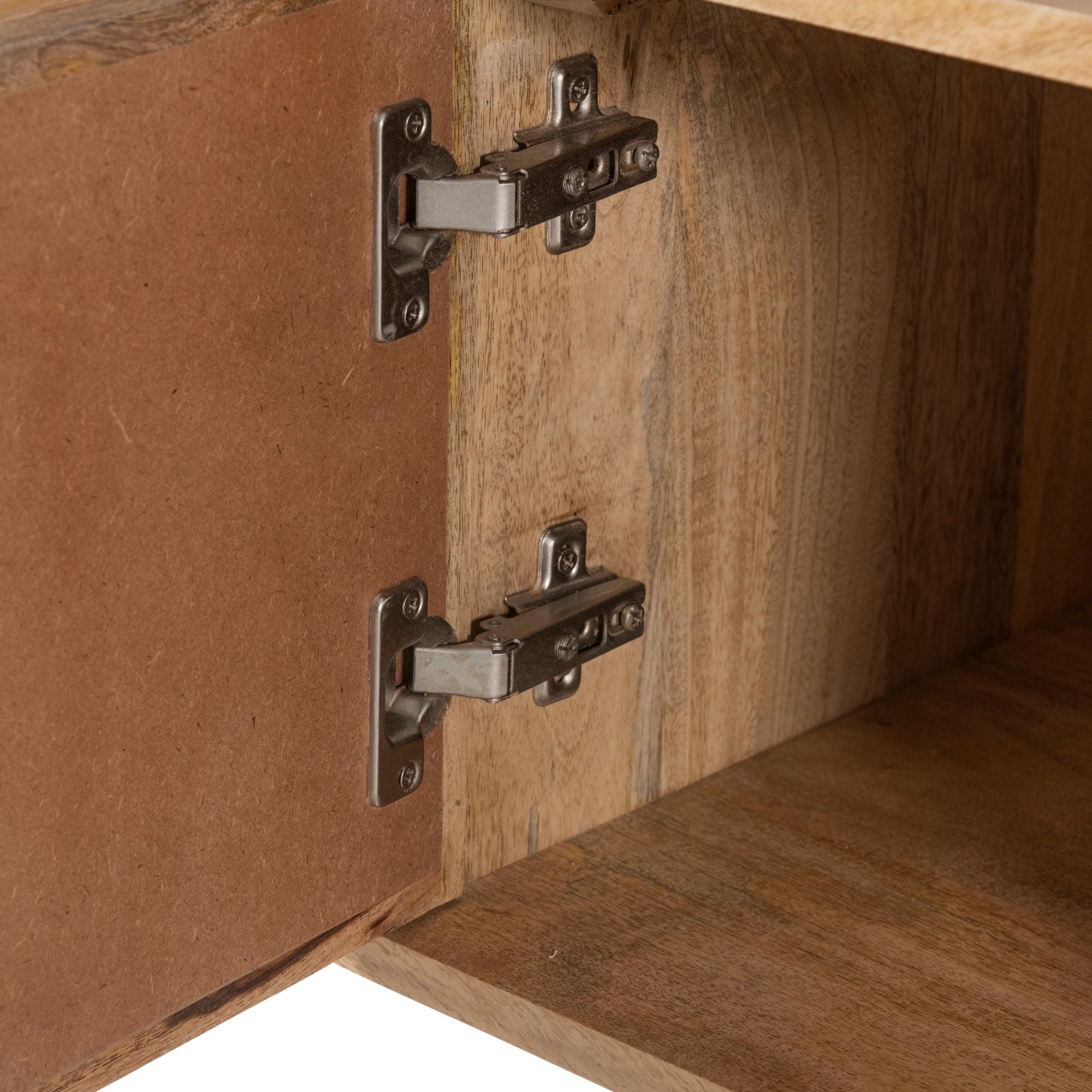 Olearia ETU Entertainment TV Unit 117cm Solid Mango Wood Rattan 2 Door Natural