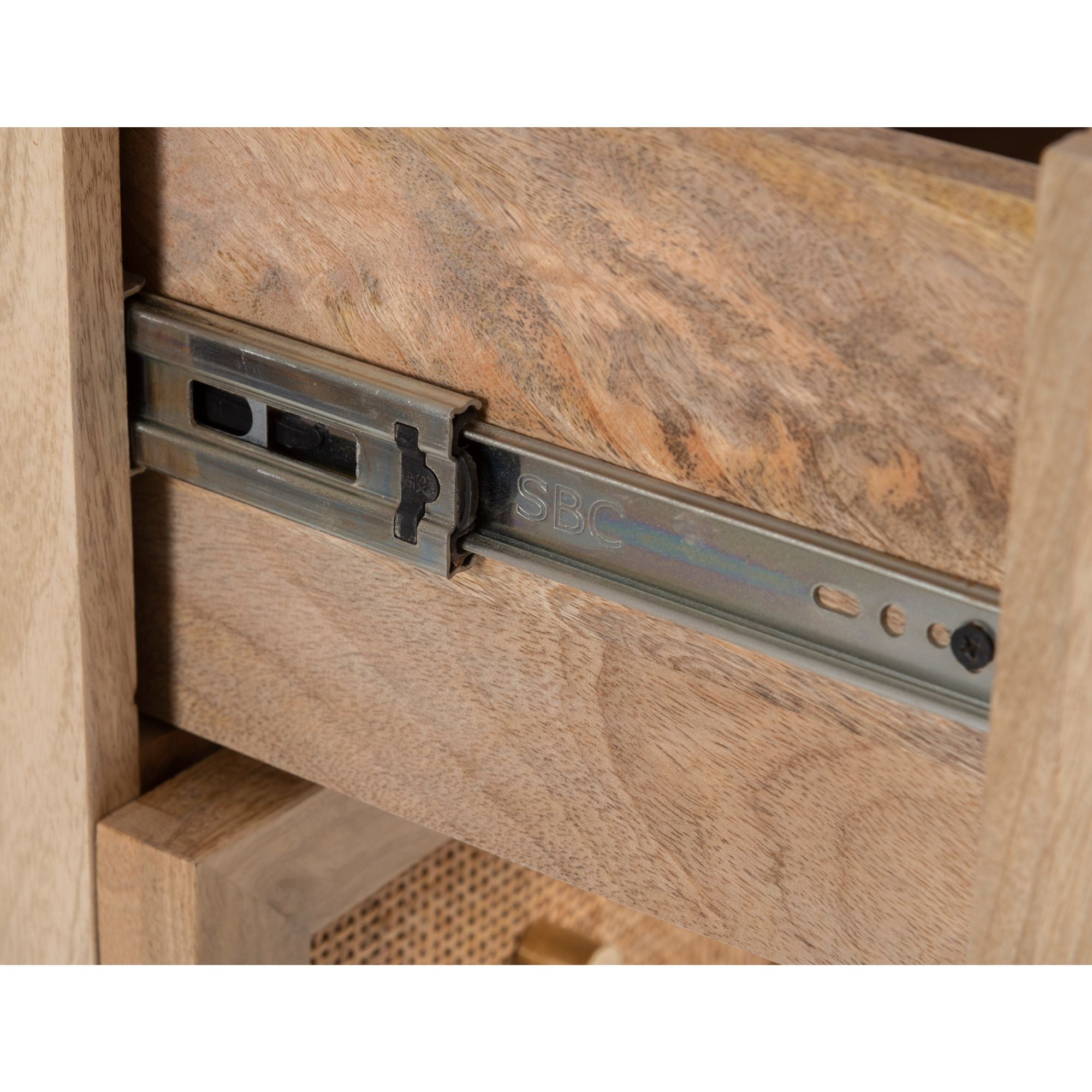 Olearia Storage Cabinet Buffet Chest of 3 Drawer Mango Wood Rattan Natural