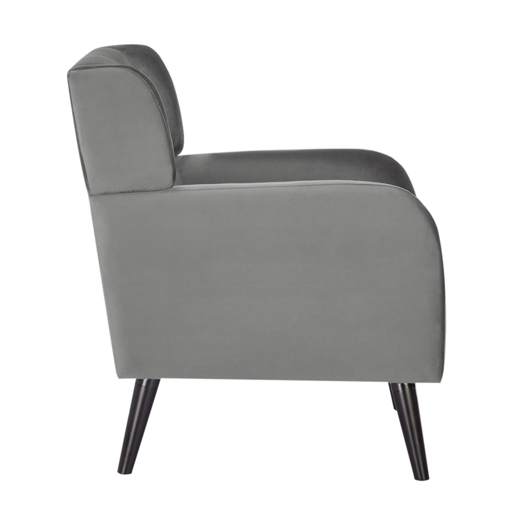 Bianca Set of 2 Accent Sofa Arm Chair Fabric Uplholstered Lounge - Mid Grey