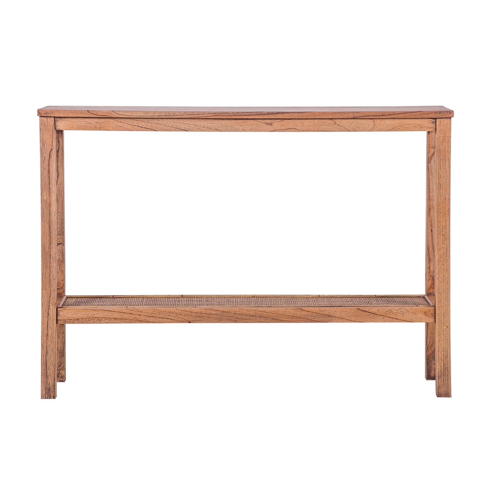 Jasmine Console Hallway Entry Table 110cm Mindi Timber Wood Rattan - Brown
