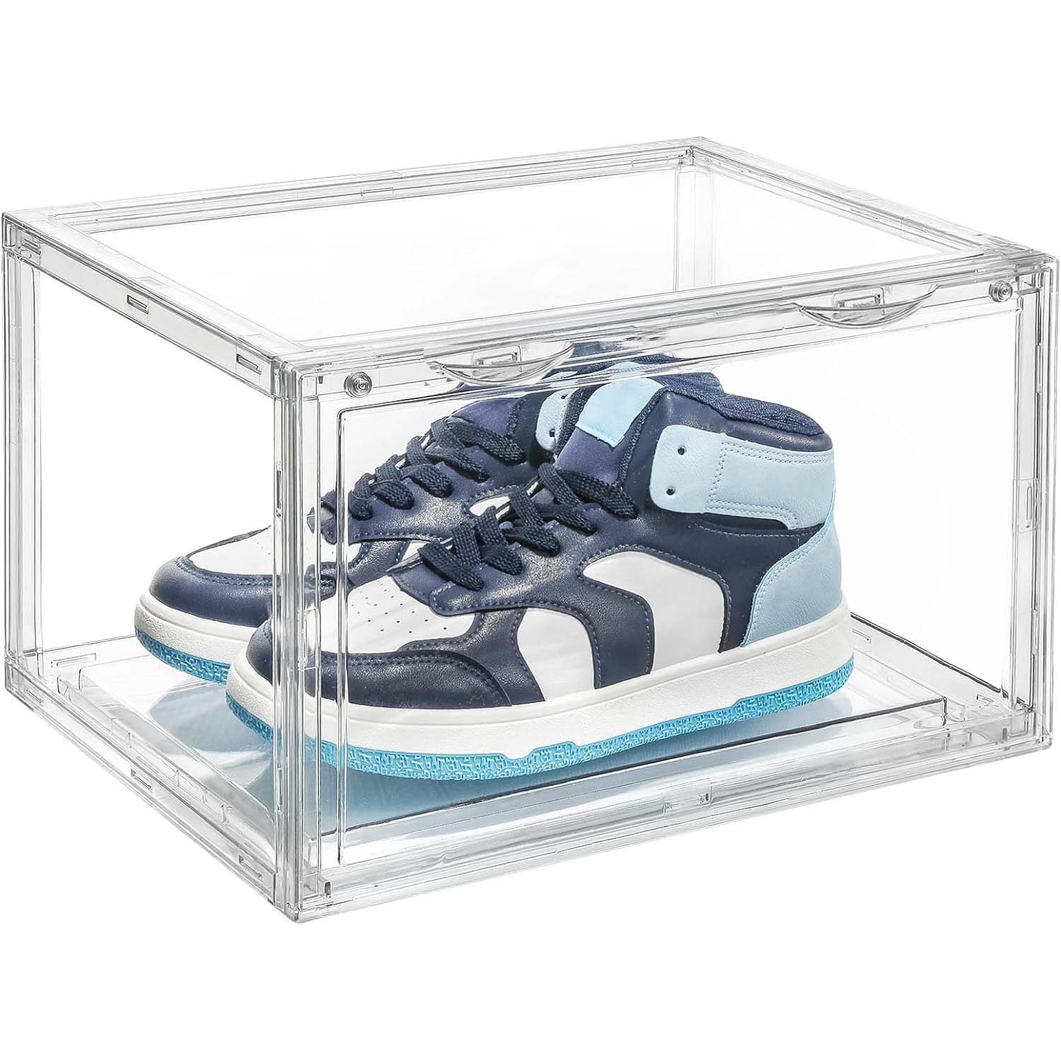 1 Pack Large Acrylic Shoe Box Storage Side Door Open Stackable Boxes T