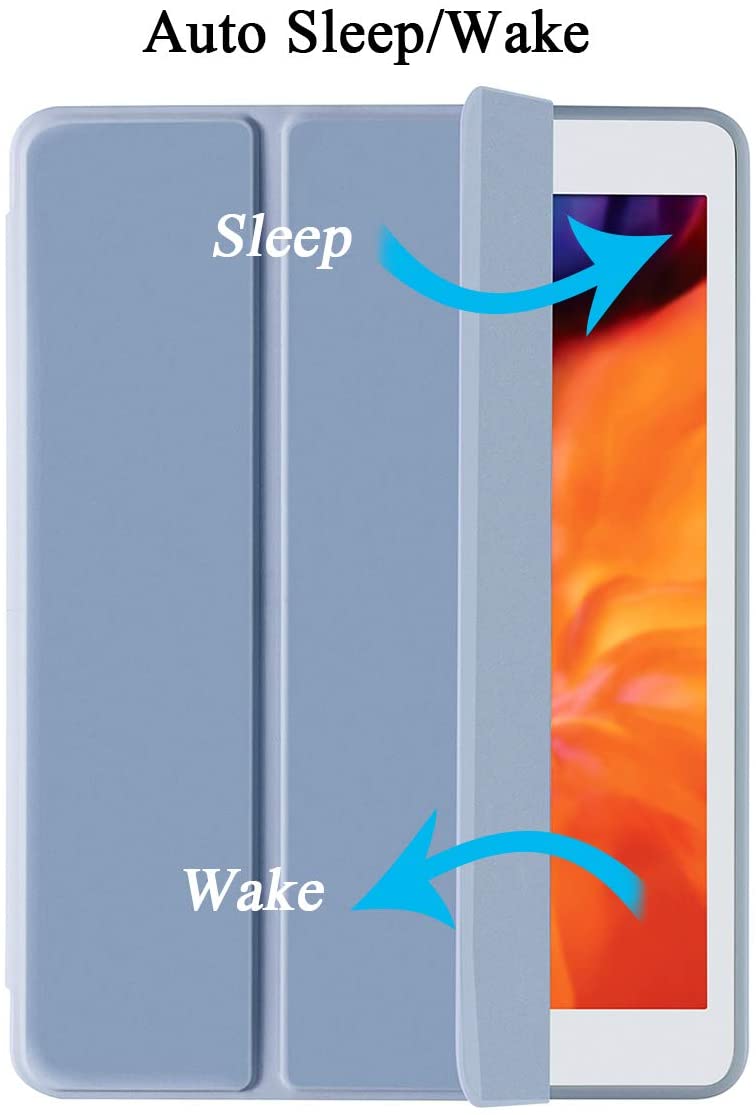 IPad 10.2 2019 7th Pencil Holder Slim Smart TPU Soft Case Lavender Color