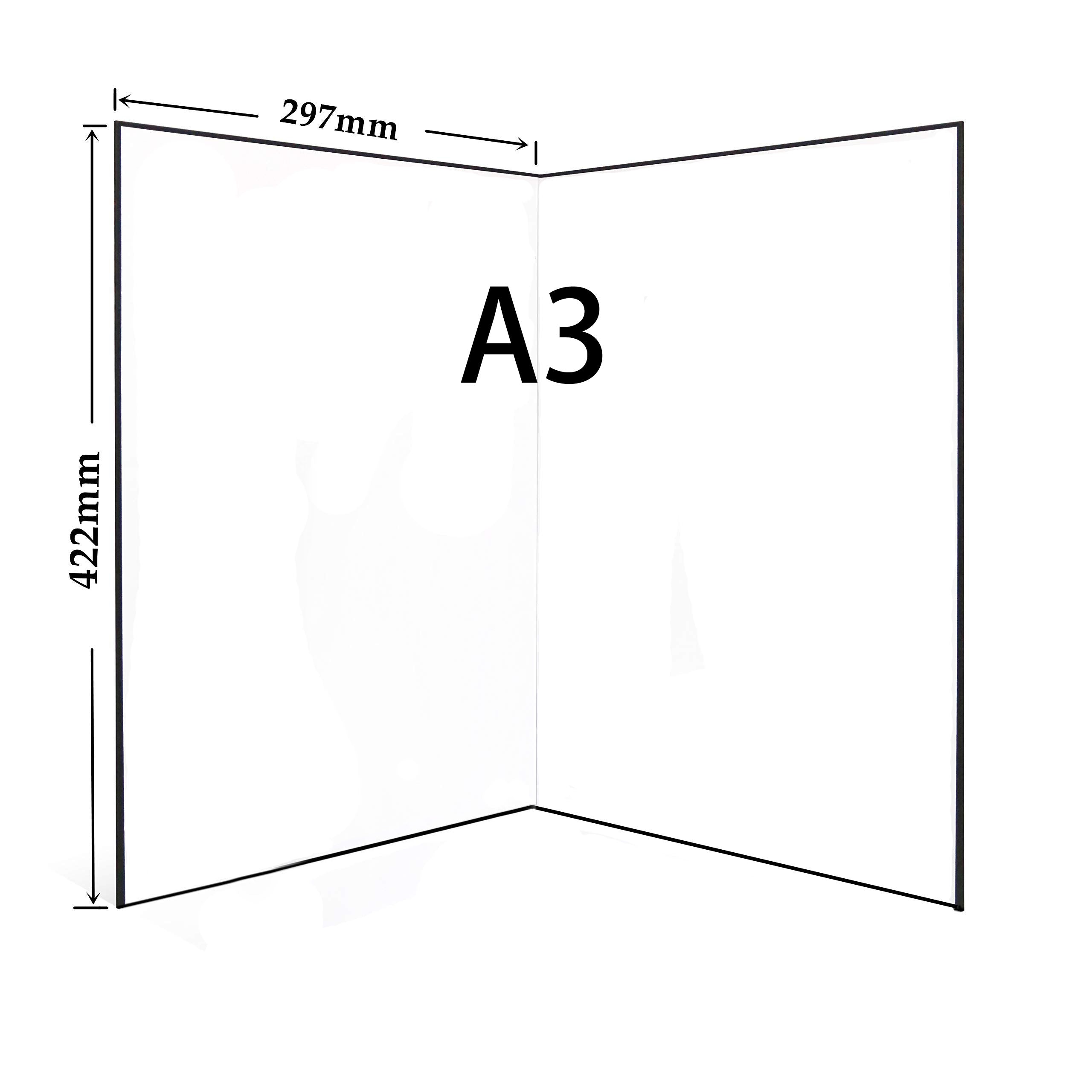 2 Pack A3 3 in 1 Photography Light Reflector Cardboard Light Diffuser Board Black, Silver, White