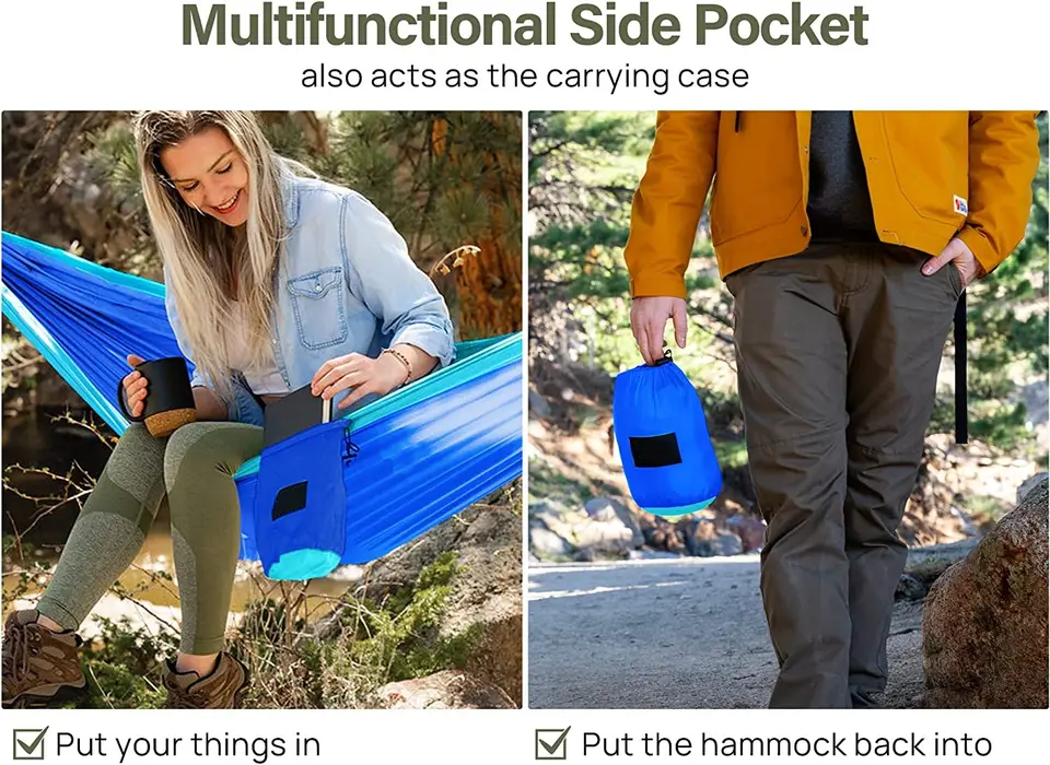 Blue & Grey Camping Hammock