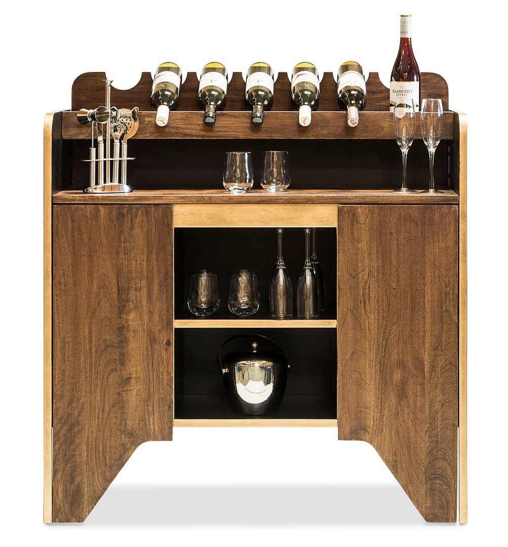 Contemporary Wooden Drinks Cabinet Wine Rack with Bottle Holders