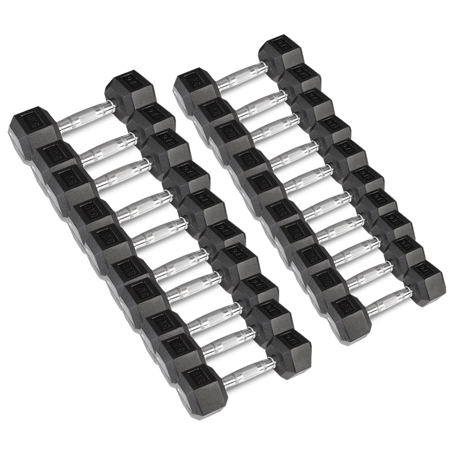 CORTEX 110kg Hex Fixed Dumbbell Set (1-10kg Pairs)