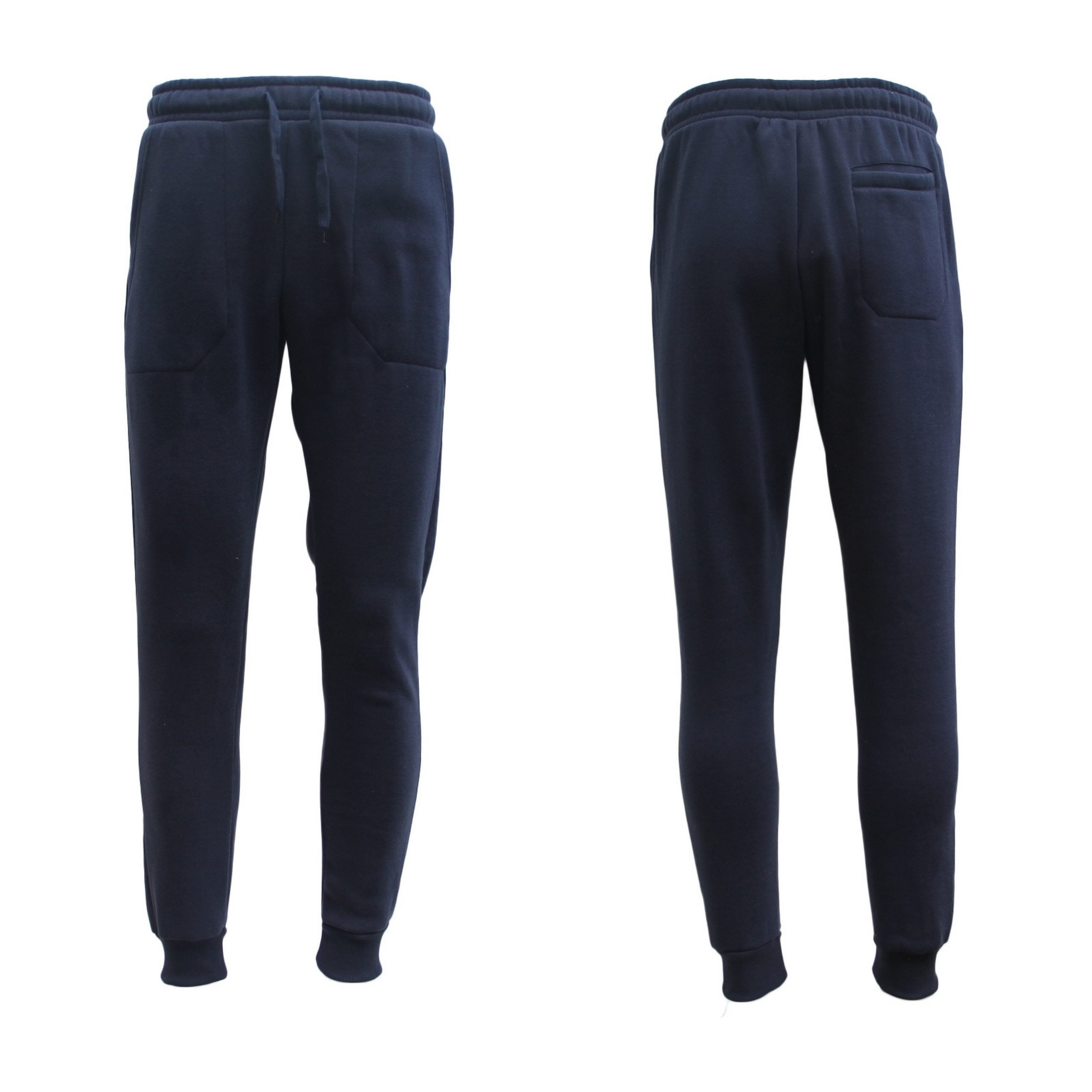 Mens Unisex Fleece Lined Sweat Track Pants Suit Casual Trackies Slim Cuff XS-6XL, Navy, XS