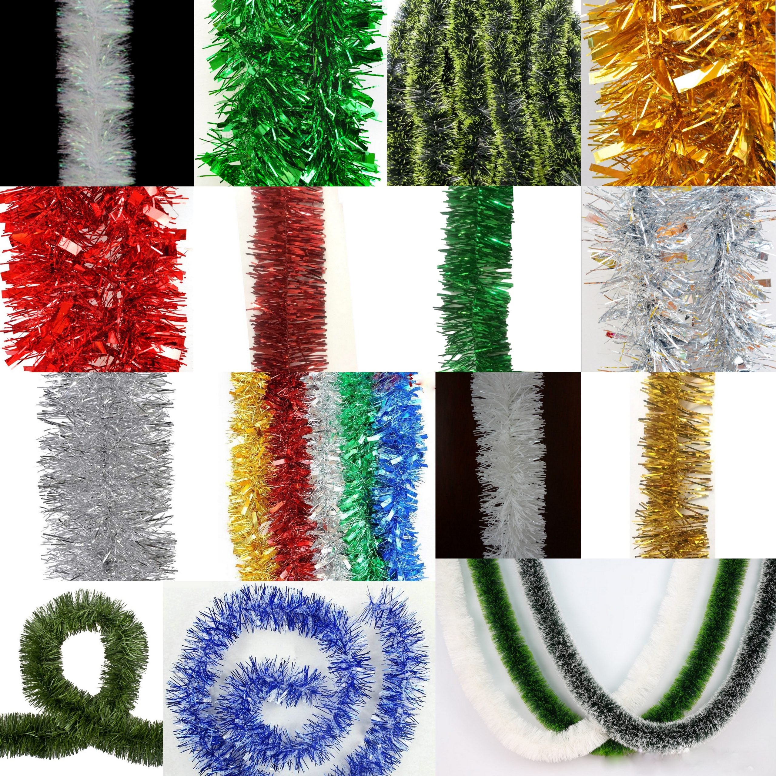 5x 2.5m Christmas Tinsel Xmas Garland Sparkly Snowflake Party Natural Home Décor, Bells (Blue)