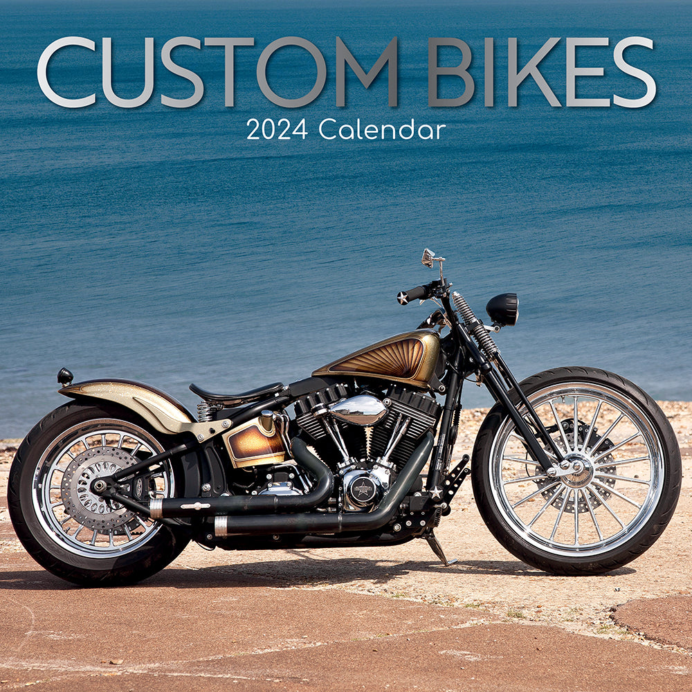 Custom Bikes 2024 Square Wall Calendar 16 Months Planner Christmas New Year Gift
