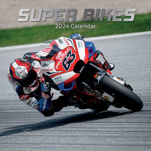Super Bikes - 2024 Square Wall Calendar 16 Month Planner Christmas New Year Gift