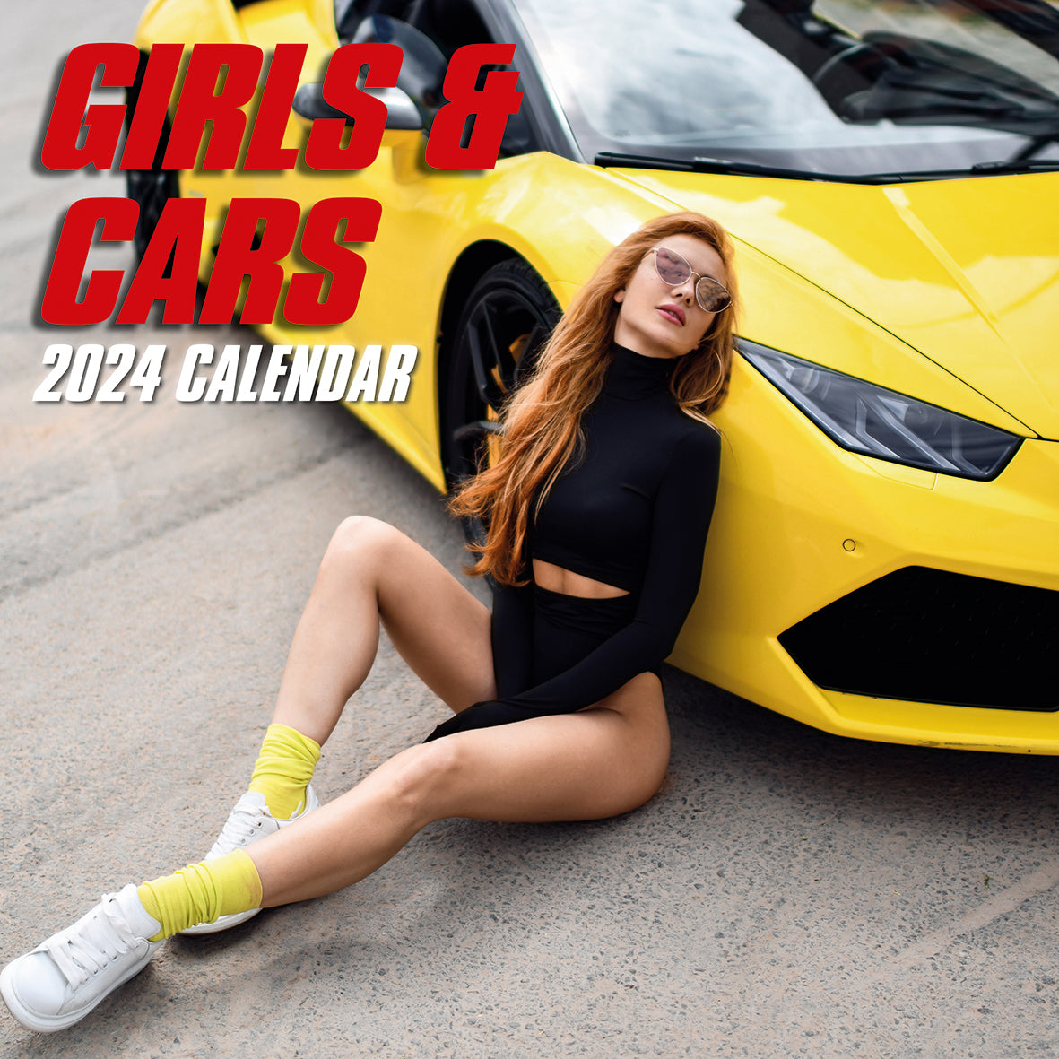 Girls & Cars 2024 Square Wall Calendar 16 Months Planner Christmas New Year Gift