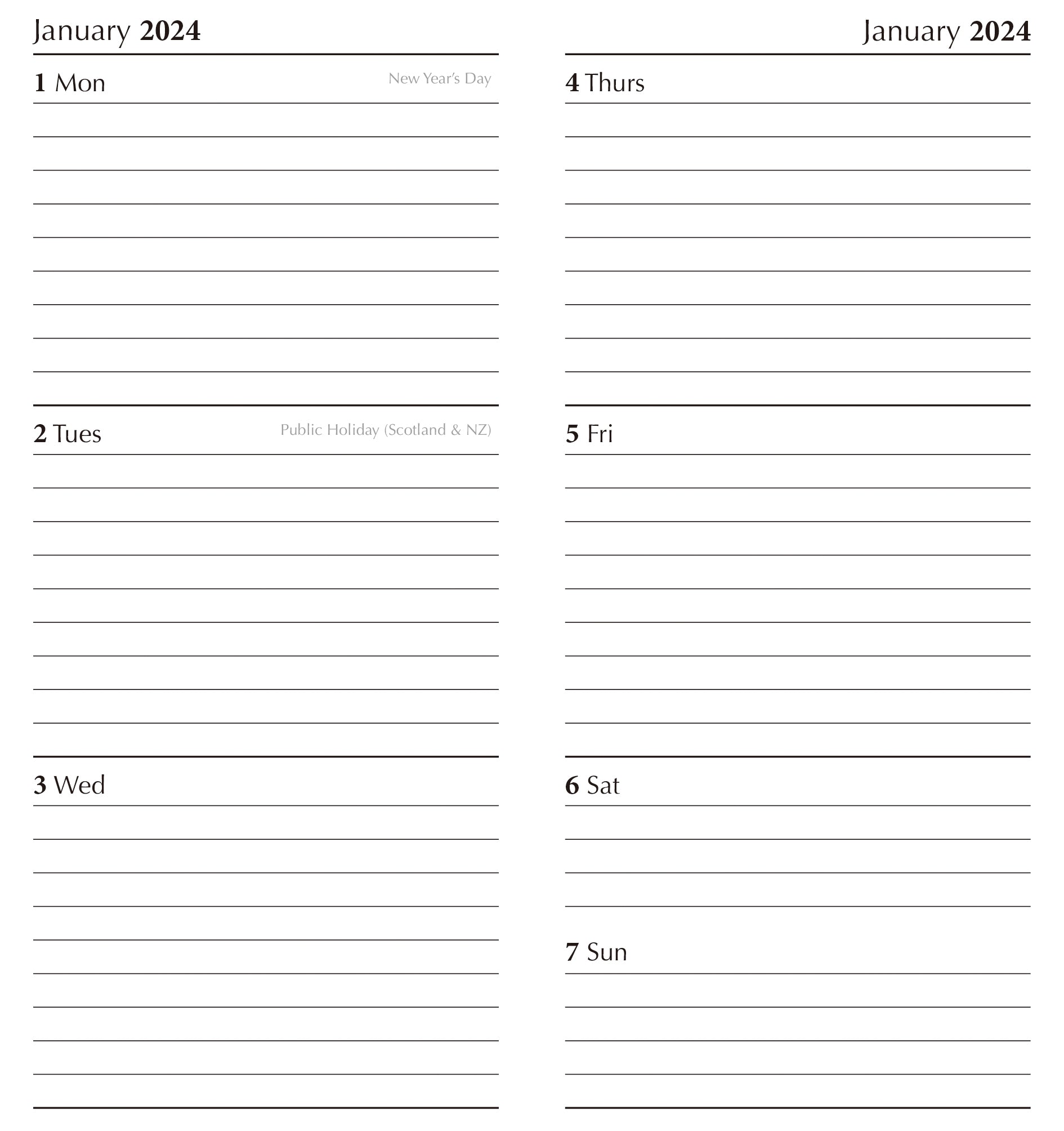 Gold Bars - 2024 Flexi Pocket Diary Premium Planner Christmas Xmas New Year Gift