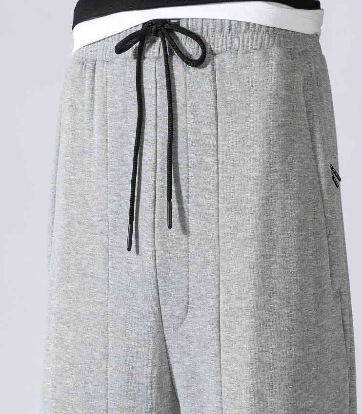 Men's Fleece Slim Trackpant Sport Joggers w Zipped Pockets Gym Casucal Trousers, Light Grey, L