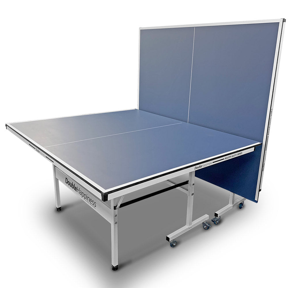 Double Happiness Indoor Premium 160 Table Tennis Ping Pong Table with Free Accessories Package - Blue