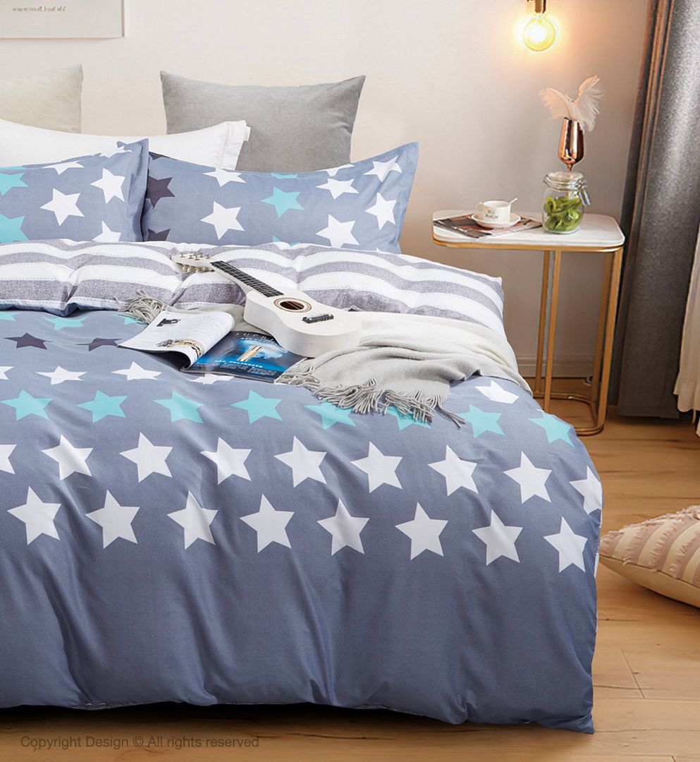 Stars King Size Quilt/Duvet Cover Set