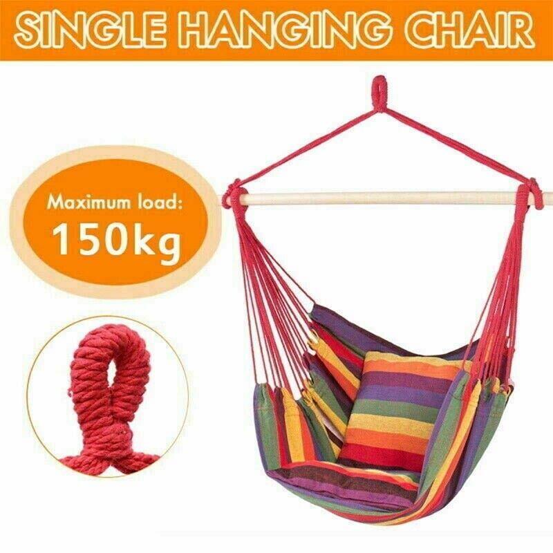 Portable Hanging Hammock Chair Swing Garden Outdoor Camping Soft Au New