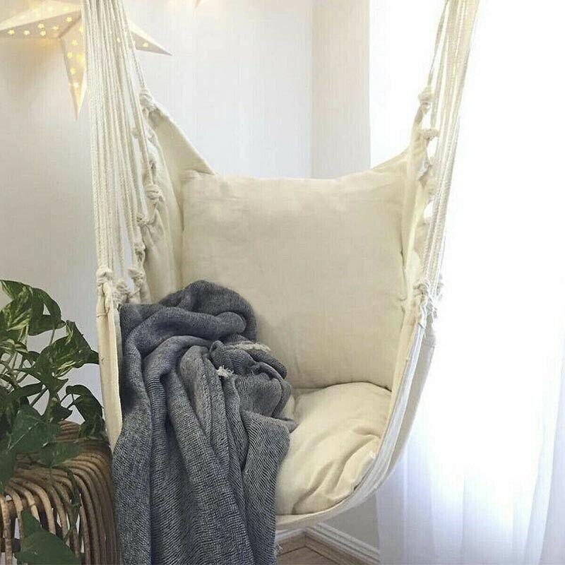 Portable Hanging Hammock Chair Swing Garden Outdoor Camping Soft Au New