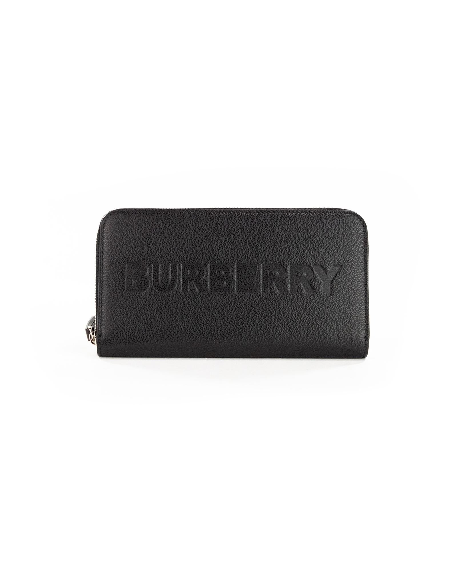 Burberry Elmore Black Branded Logo Clutch Wallet One Size Women