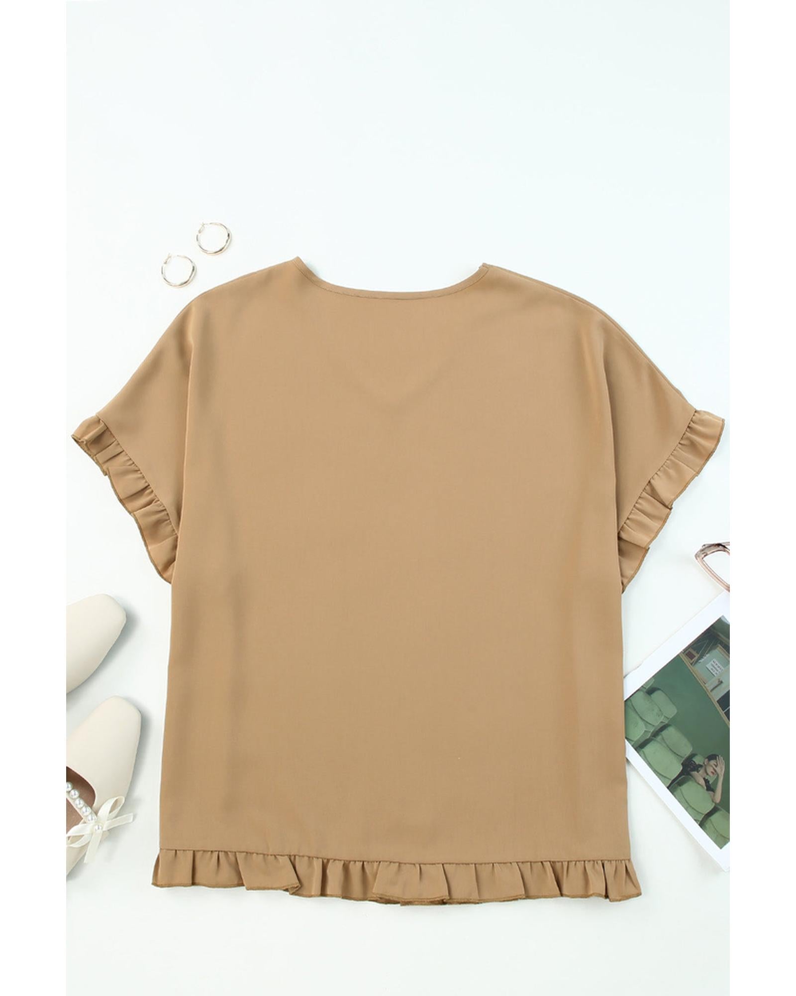 Azura Exchange Ruffle Trim Oversize Blouse - XL