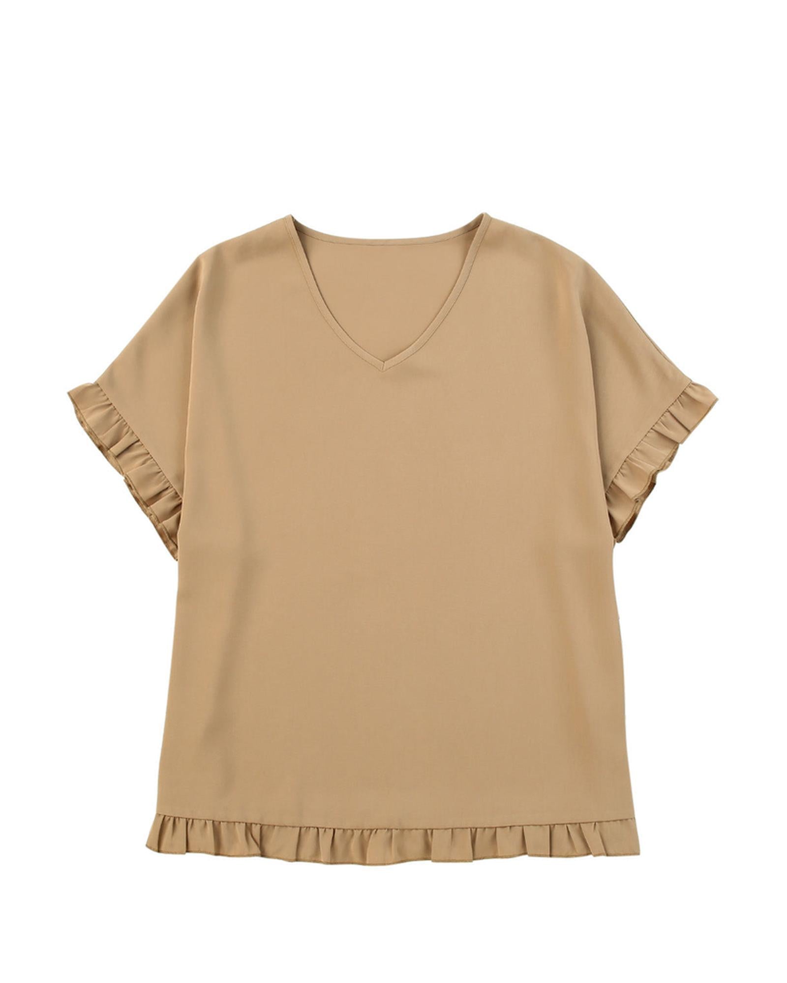 Azura Exchange Ruffle Trim Oversize Blouse - XL