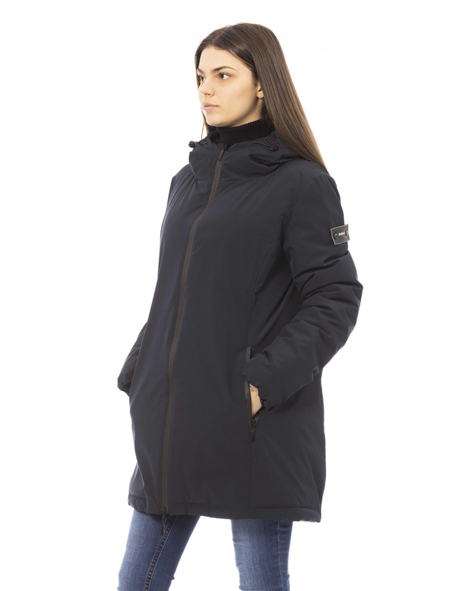 Monogrammed Long Down Jacket with Adjustable Hood XL Women