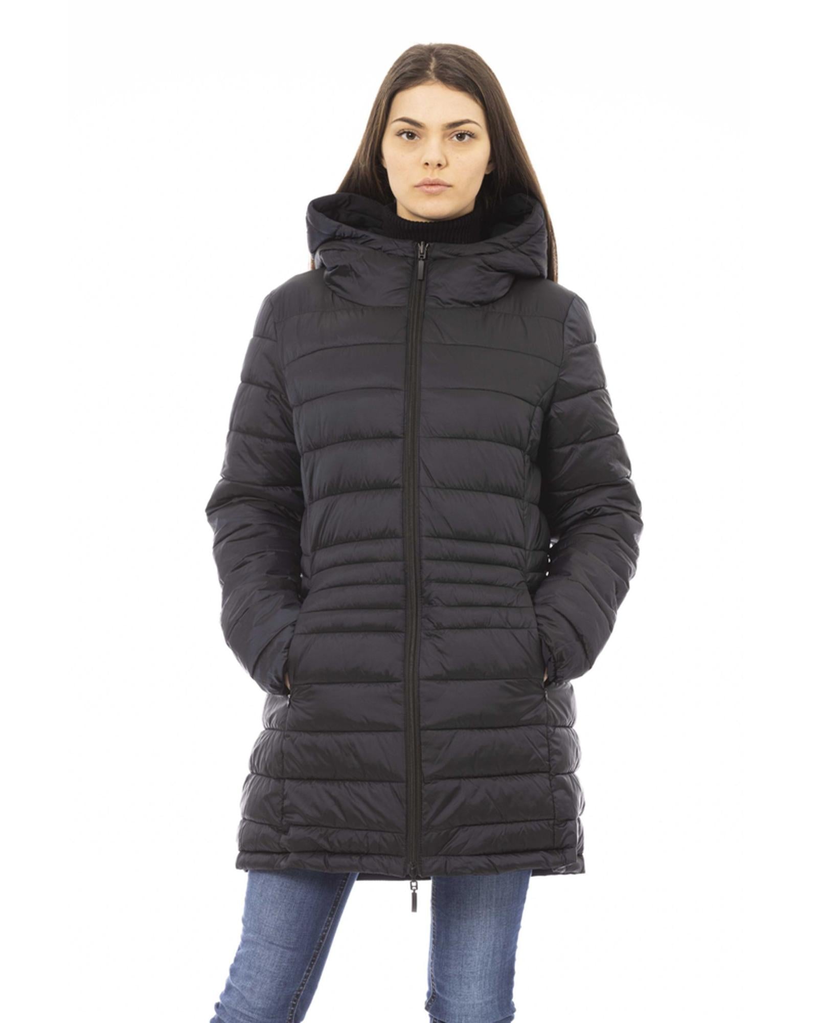 Monogrammed Long Down Jacket with Adjustable Hood XL Women