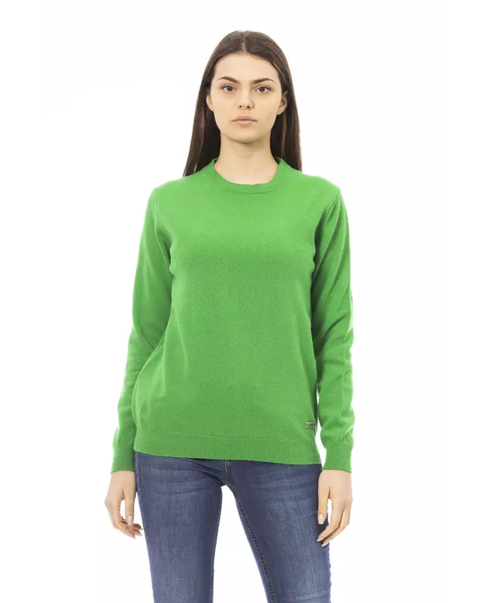 Baldinini Monogram Long Sleeve Crewneck Sweater S Women