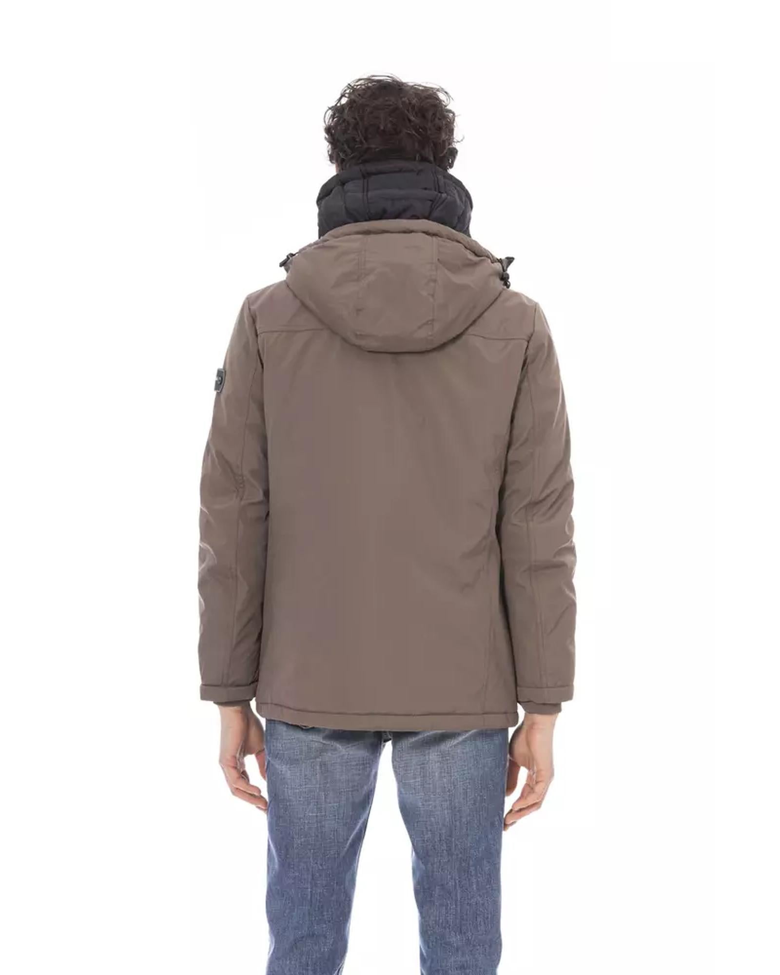 Baldinini Long Jacket with External Welt Pockets and Zipper Closure S Men