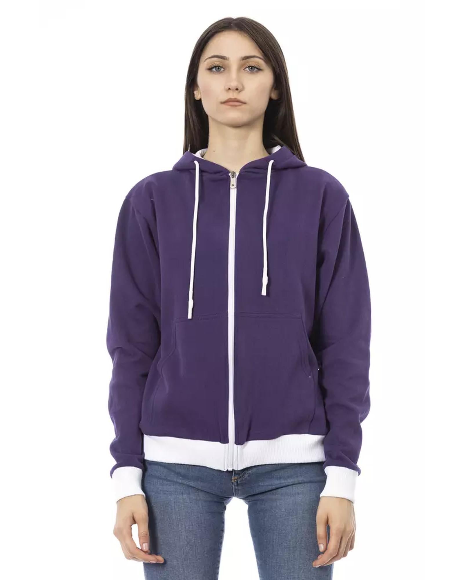 Double Color Adjustable Hooded Sweater M Women