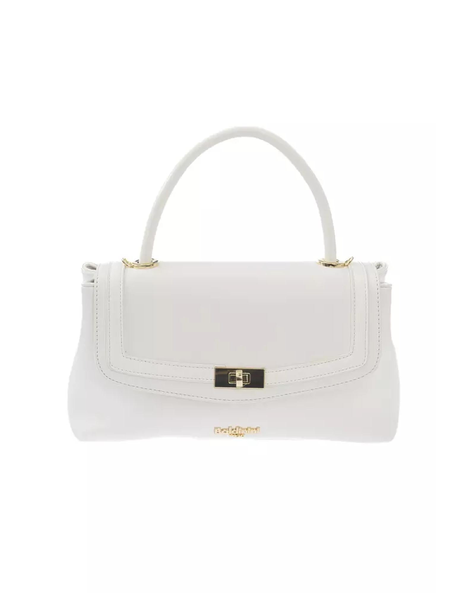 Flap Closure Shoulder Bag with Internal Compartments and Golden Details One Size Women