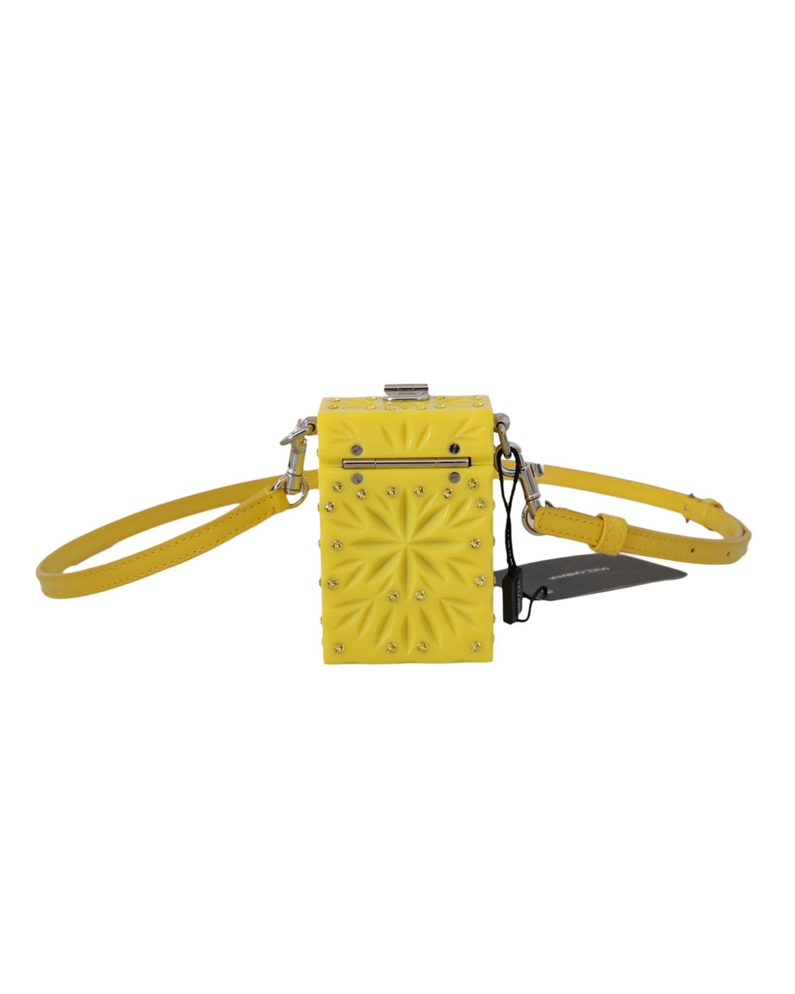 Dolce & Gabbana Plexiglass Cigarette Case Holder with Champagne Crystals One Size Women